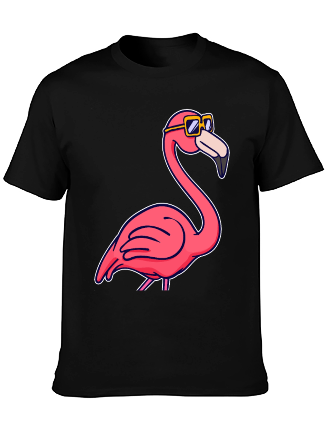 Cool Flamingo T-Shirt - Black Cotton Tee