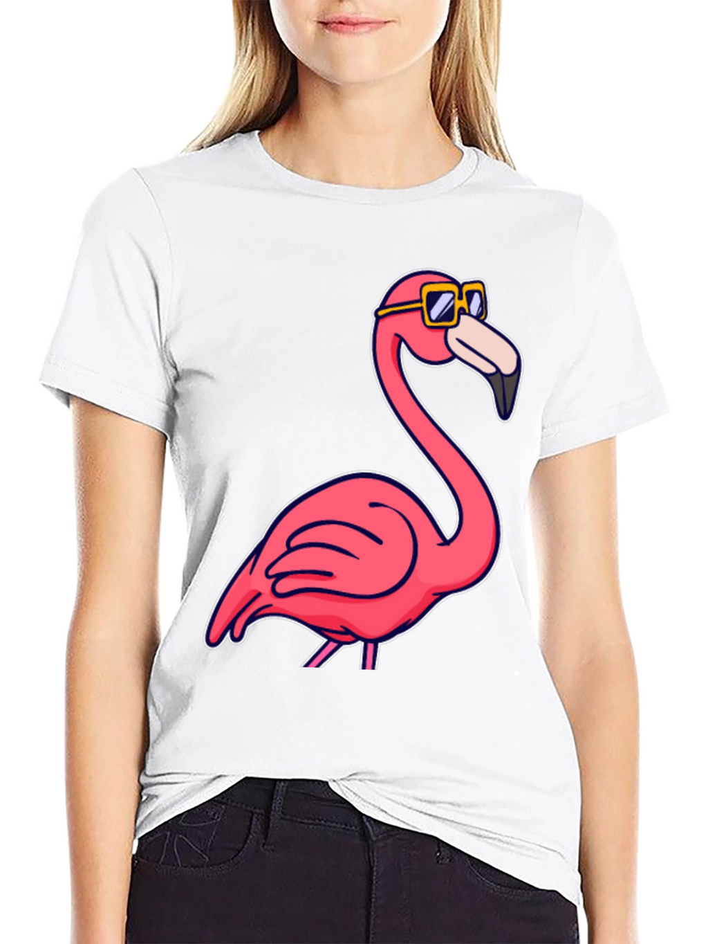 Cool Flamingo T-Shirt - Black Cotton Tee