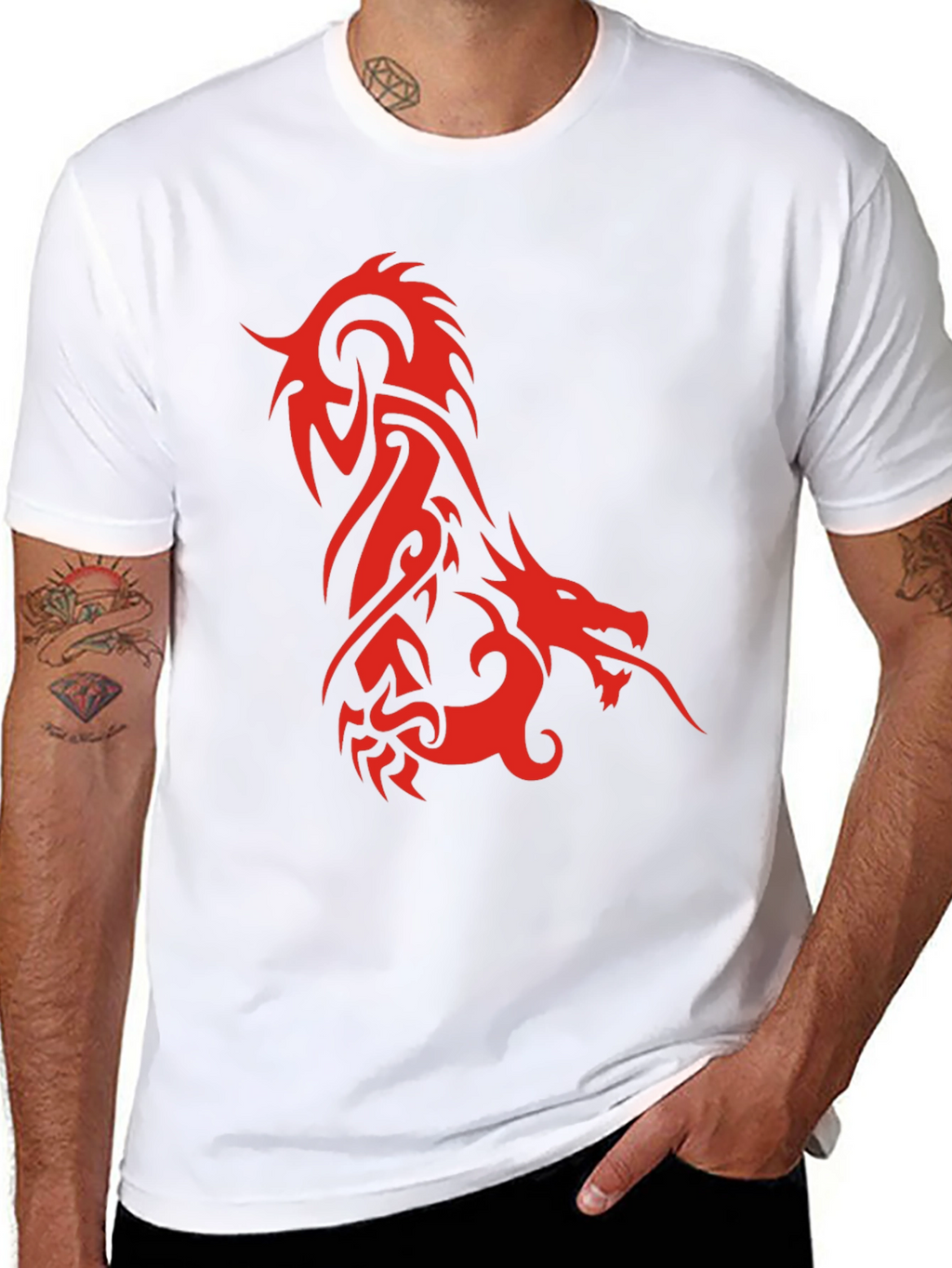 Dragon Graphic Tee - Stylish Mens Black T-Shirt