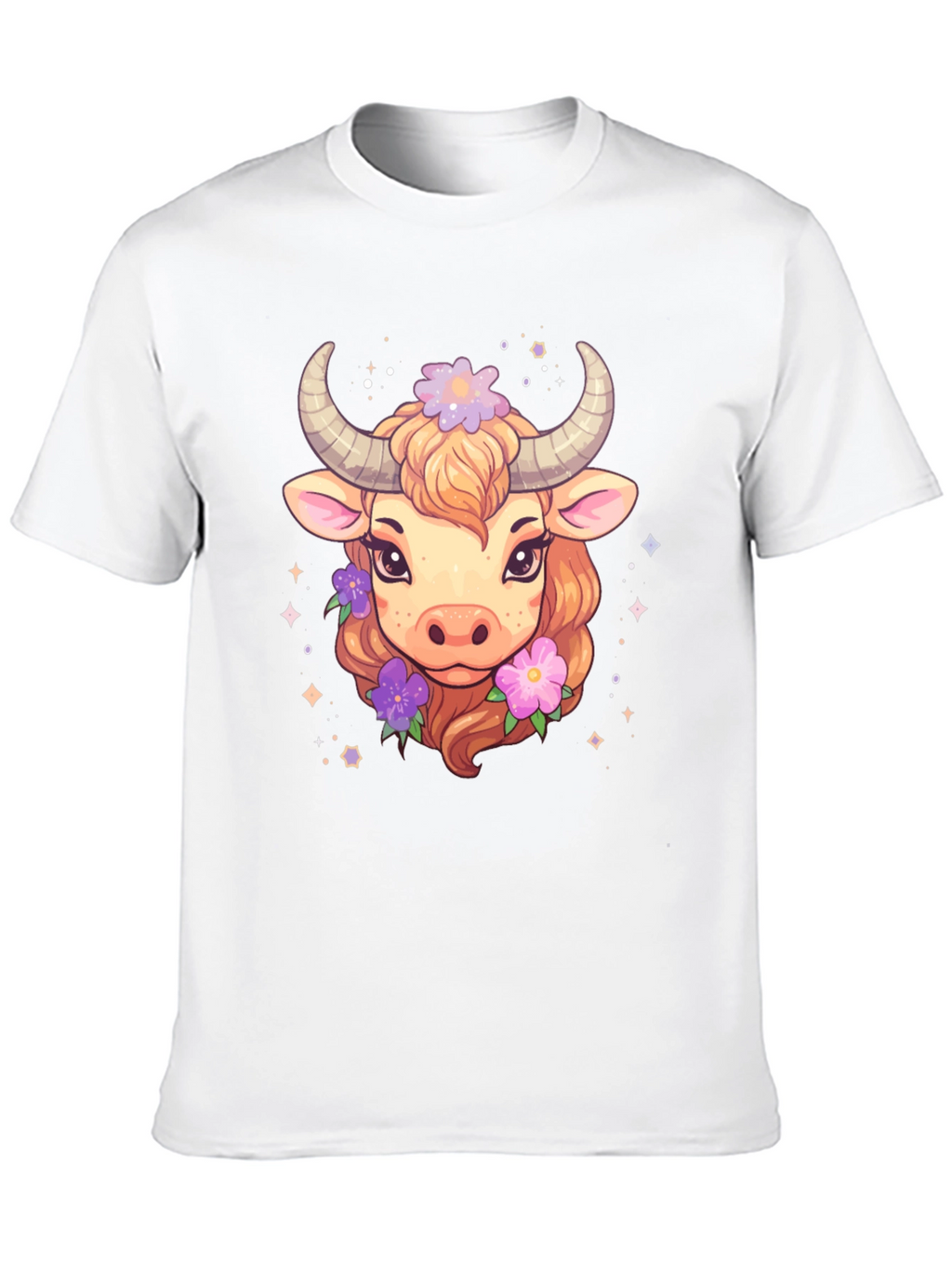 Cute Taurus Zodiac Cow Graphic T-Shirt
