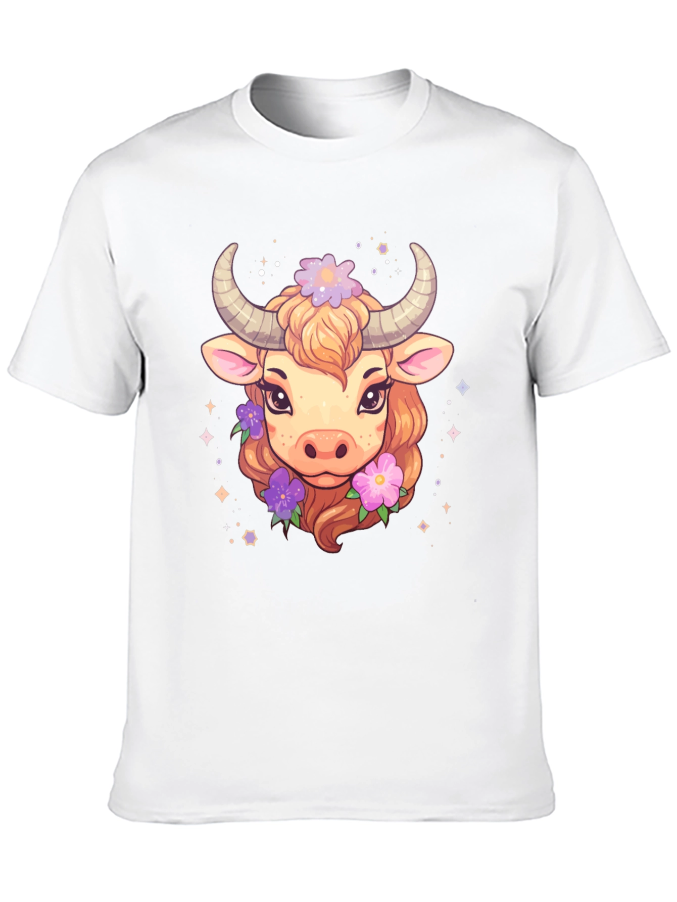 Cute Taurus Zodiac Cow Graphic T-Shirt