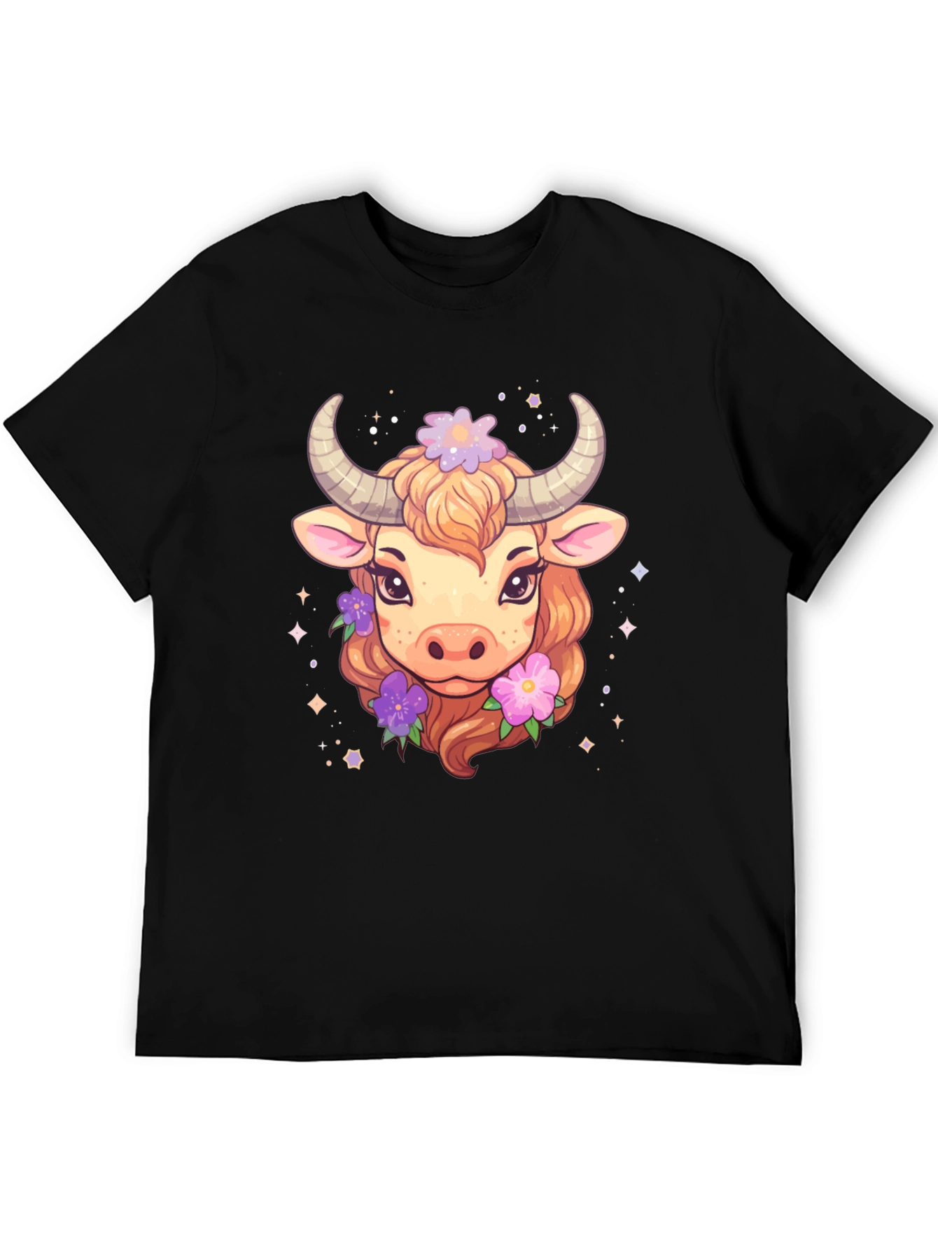 Cute Taurus Zodiac Cow Graphic T-Shirt