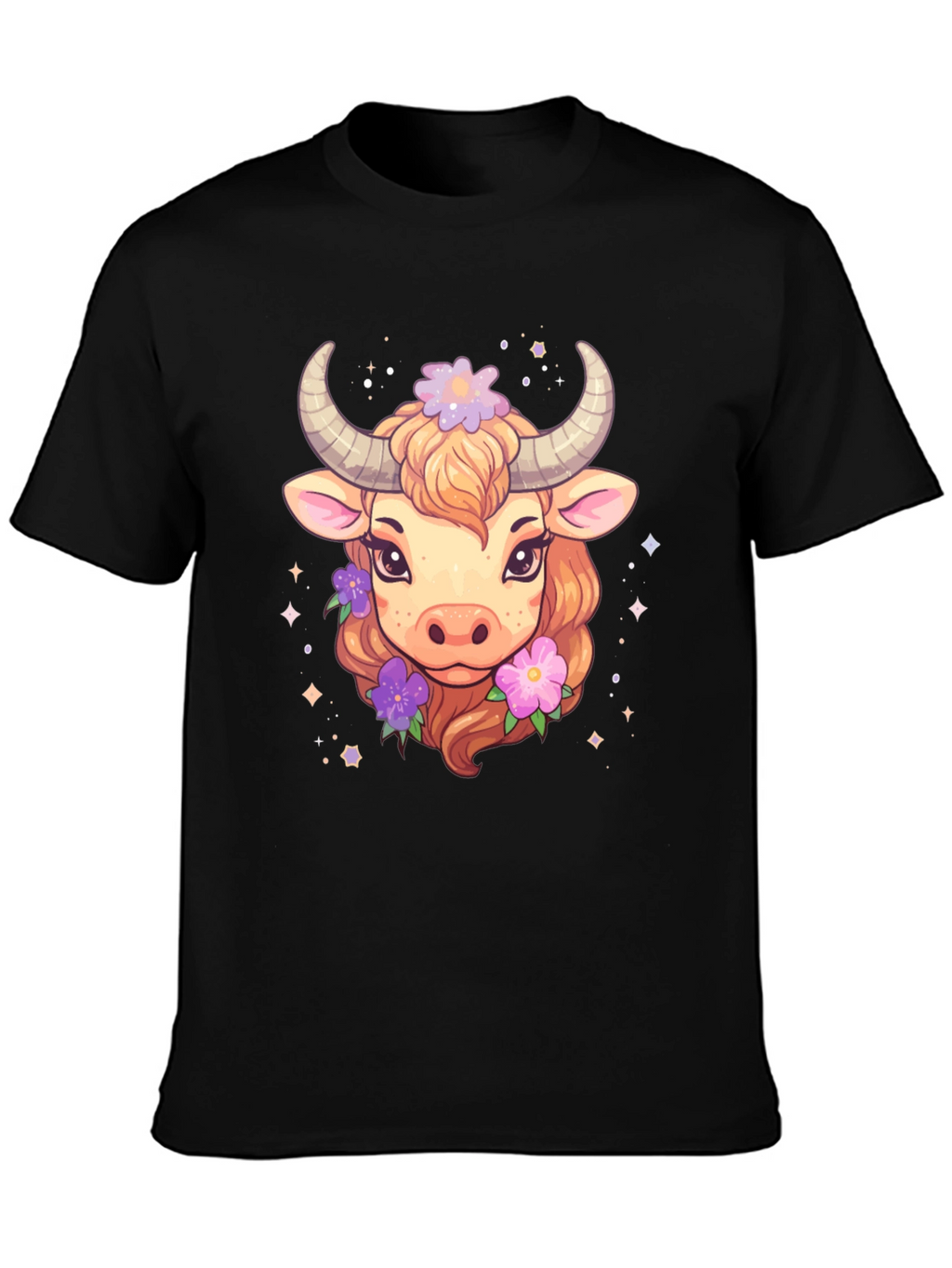 Cute Taurus Zodiac Cow Graphic T-Shirt