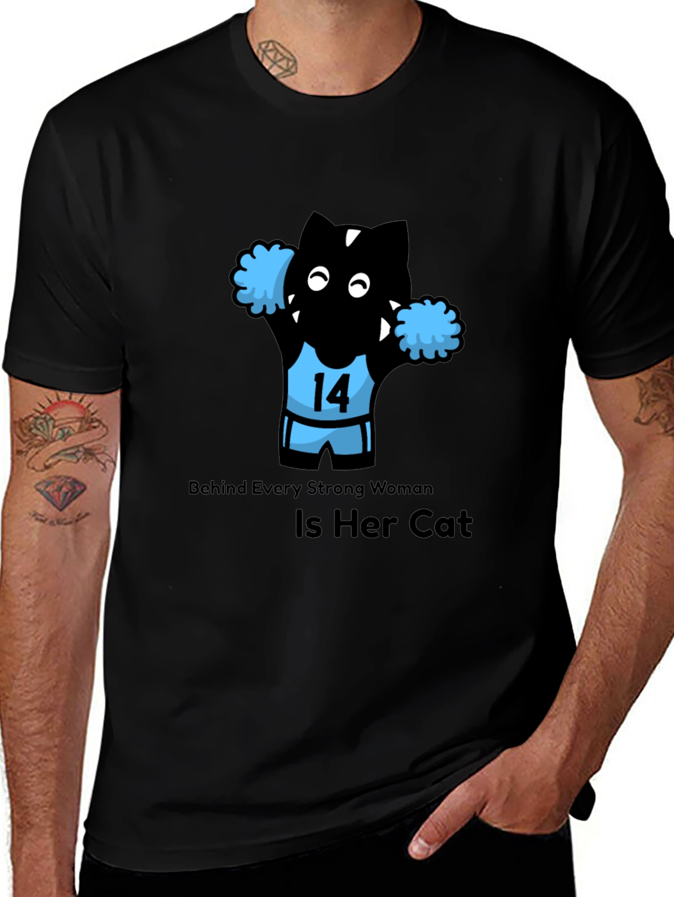 Funny Cat Cheerleader T-Shirt - Strong Women Support Cats!