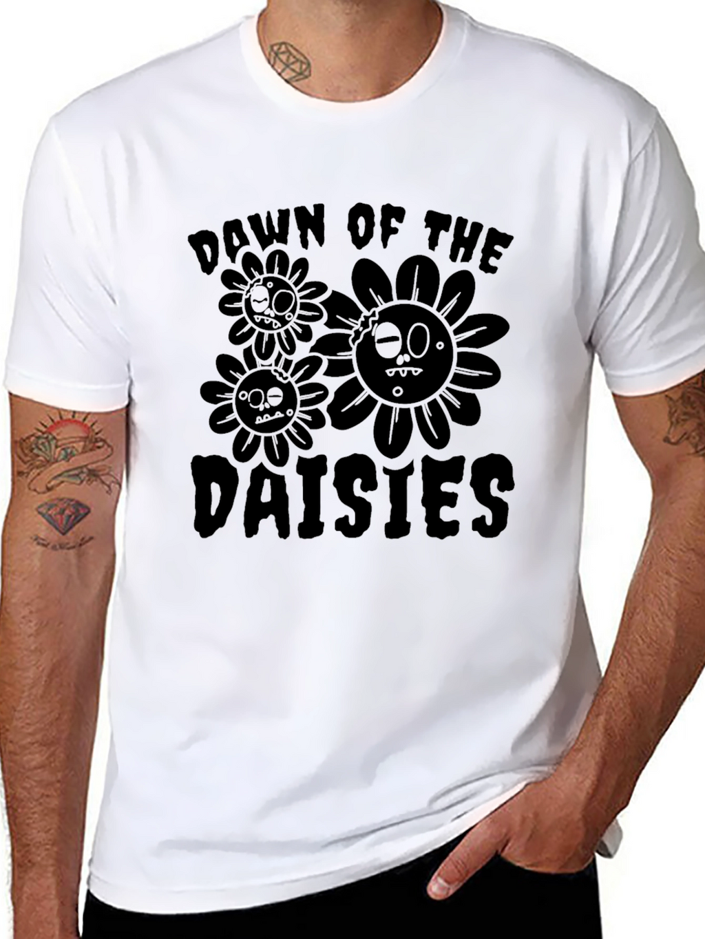 Dawn of the Daisies Black T-Shirt