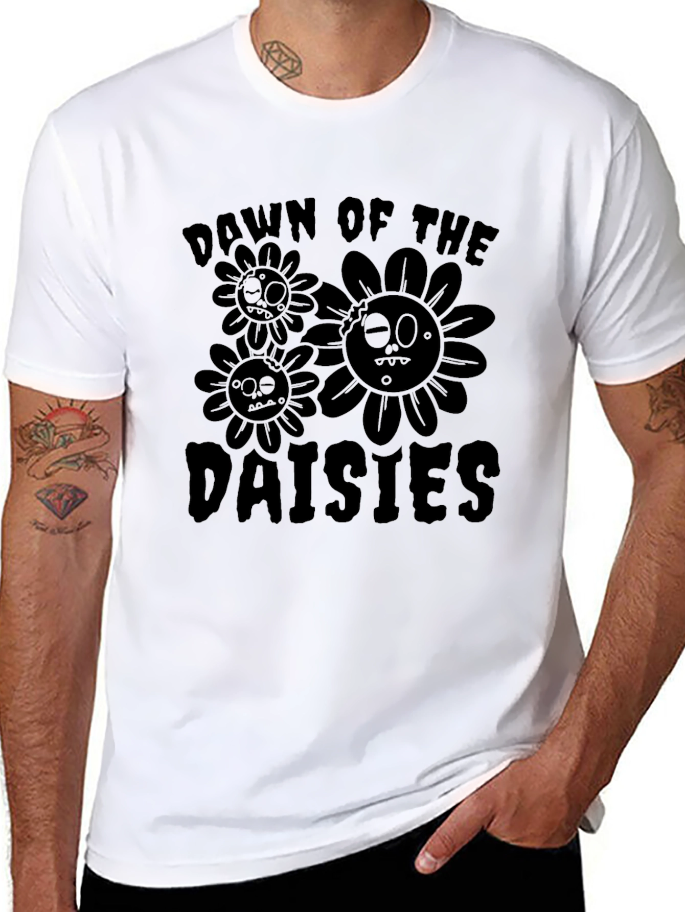 Dawn of the Daisies Black T-Shirt