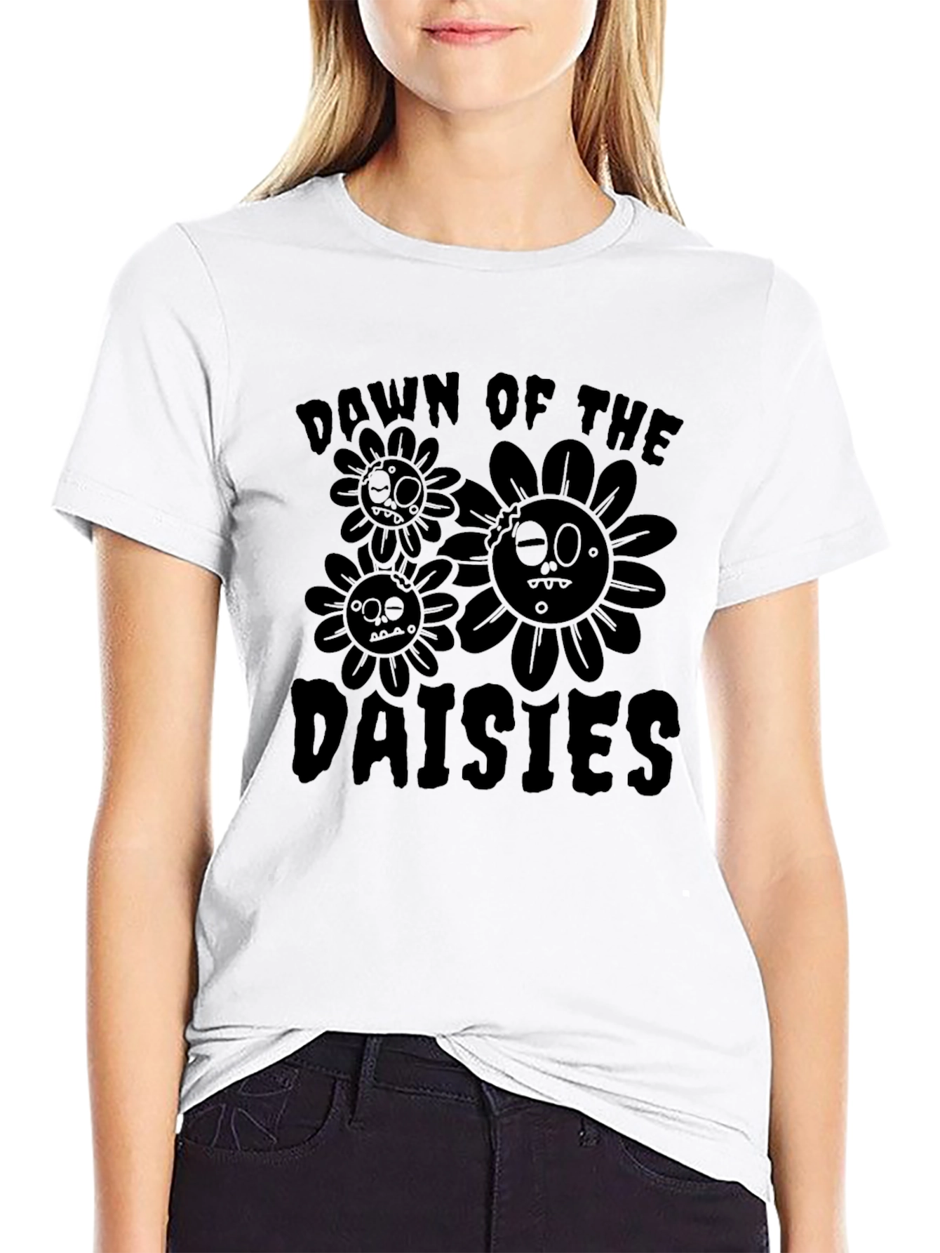 Dawn of the Daisies Black T-Shirt