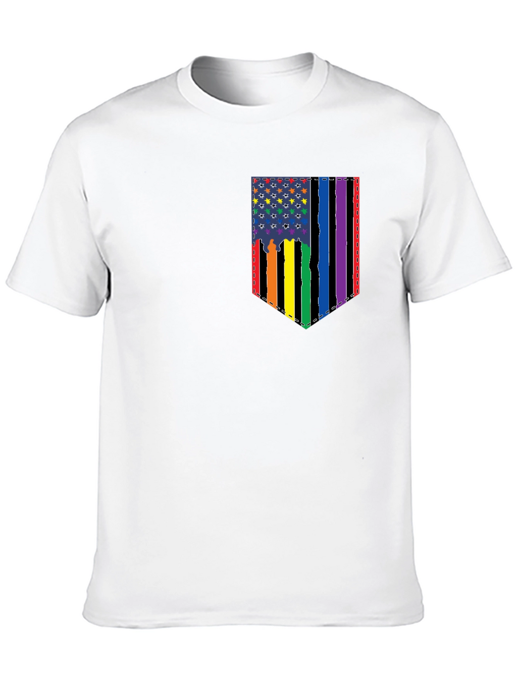 Pride Flag Pocket Graphic T-Shirt - Mens