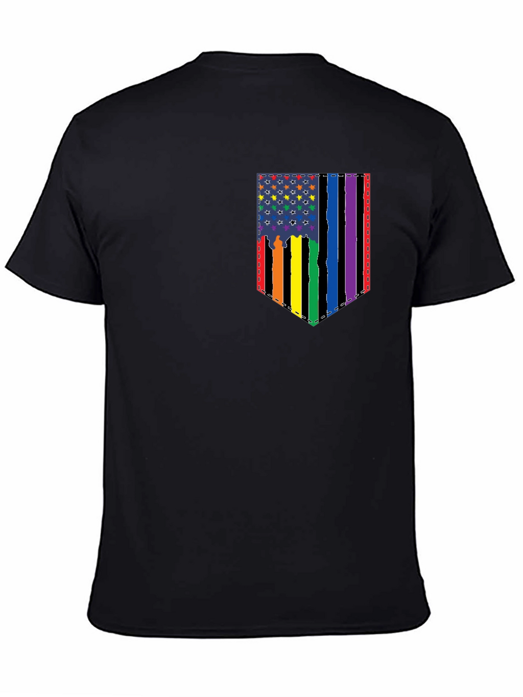 Pride Flag Pocket Graphic T-Shirt - Mens