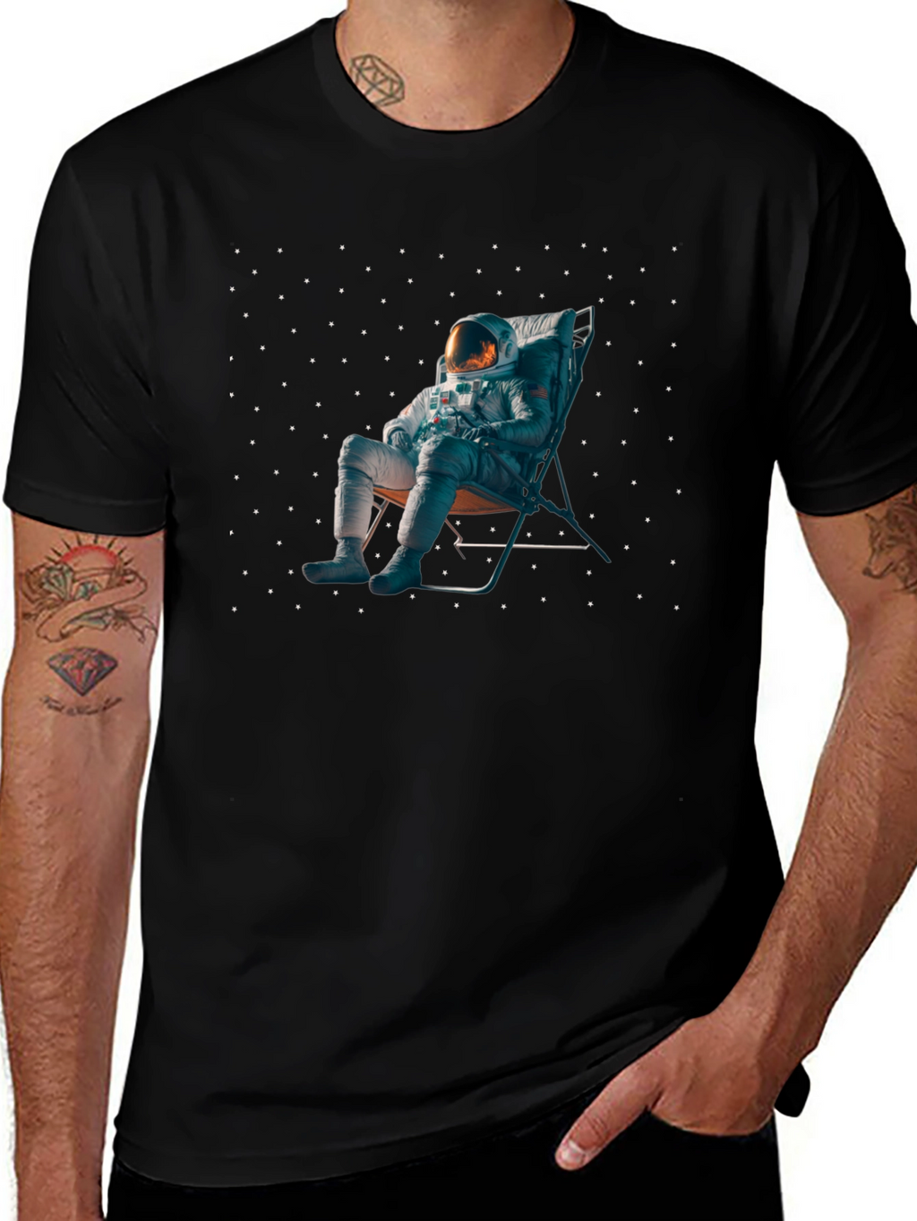 Astronaut Relaxing in Space T-Shirt