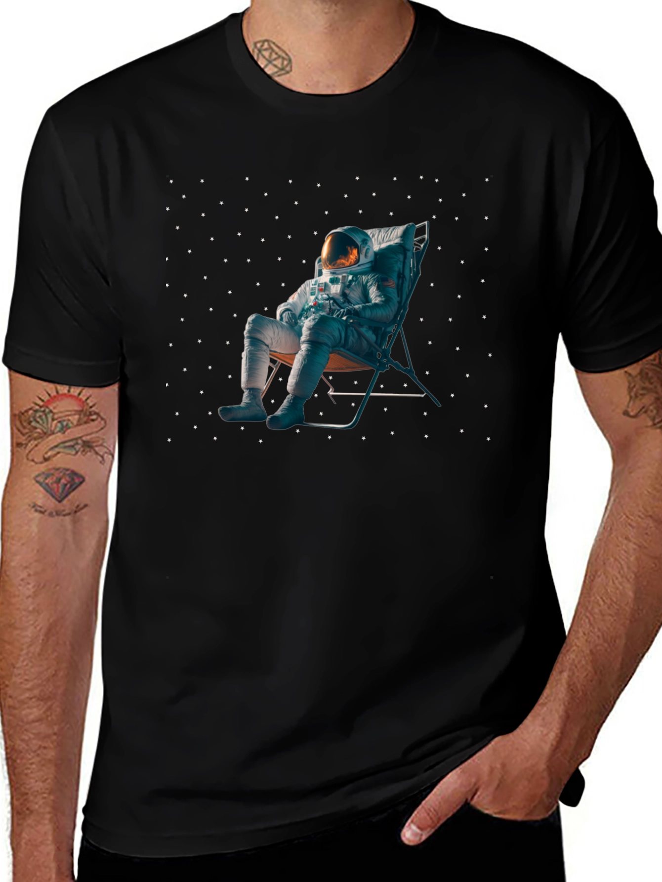 Astronaut Relaxing in Space T-Shirt