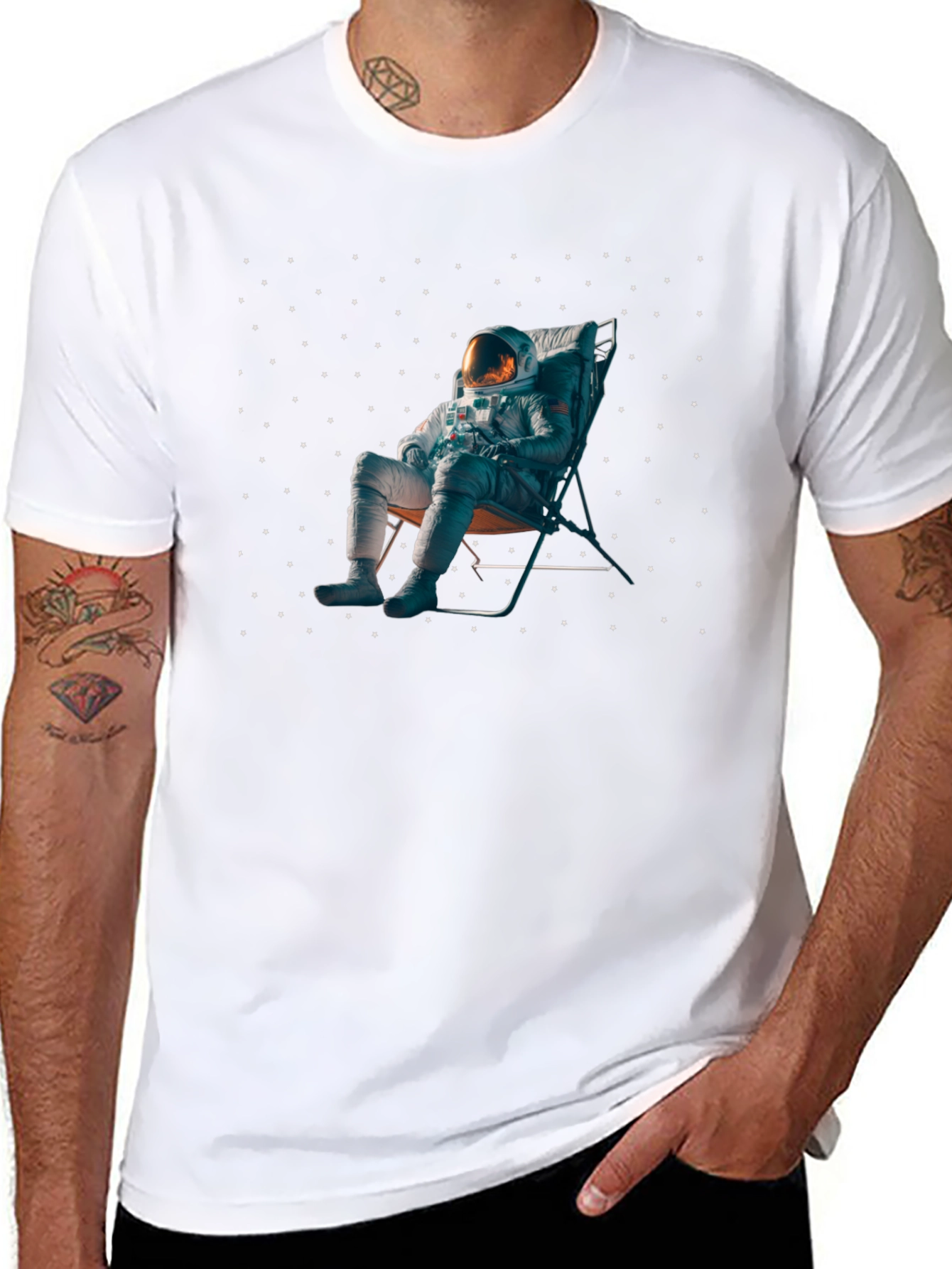 Astronaut Relaxing in Space T-Shirt