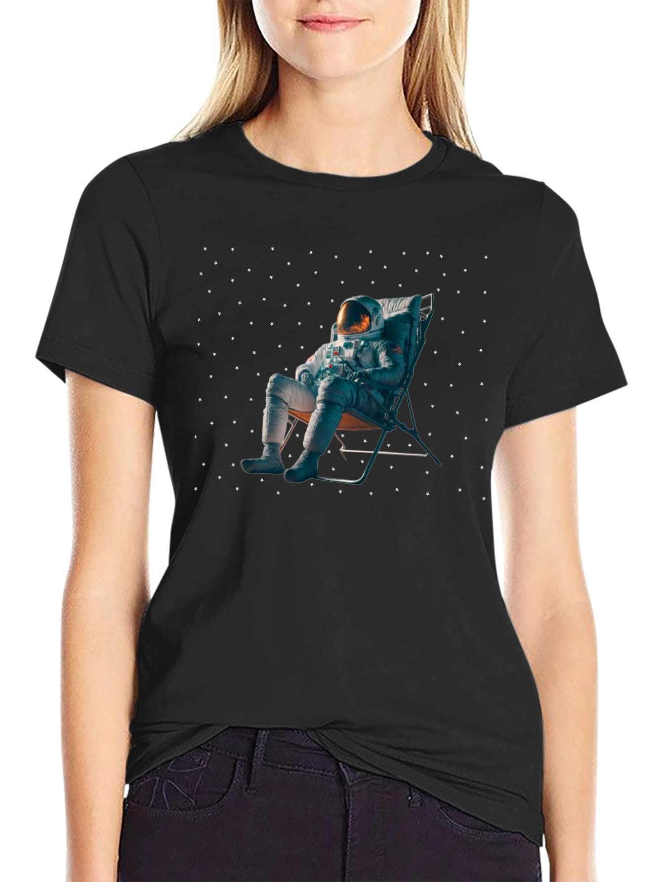 Astronaut Relaxing in Space T-Shirt