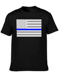 Thin Blue Line Flag Graphic T-Shirt