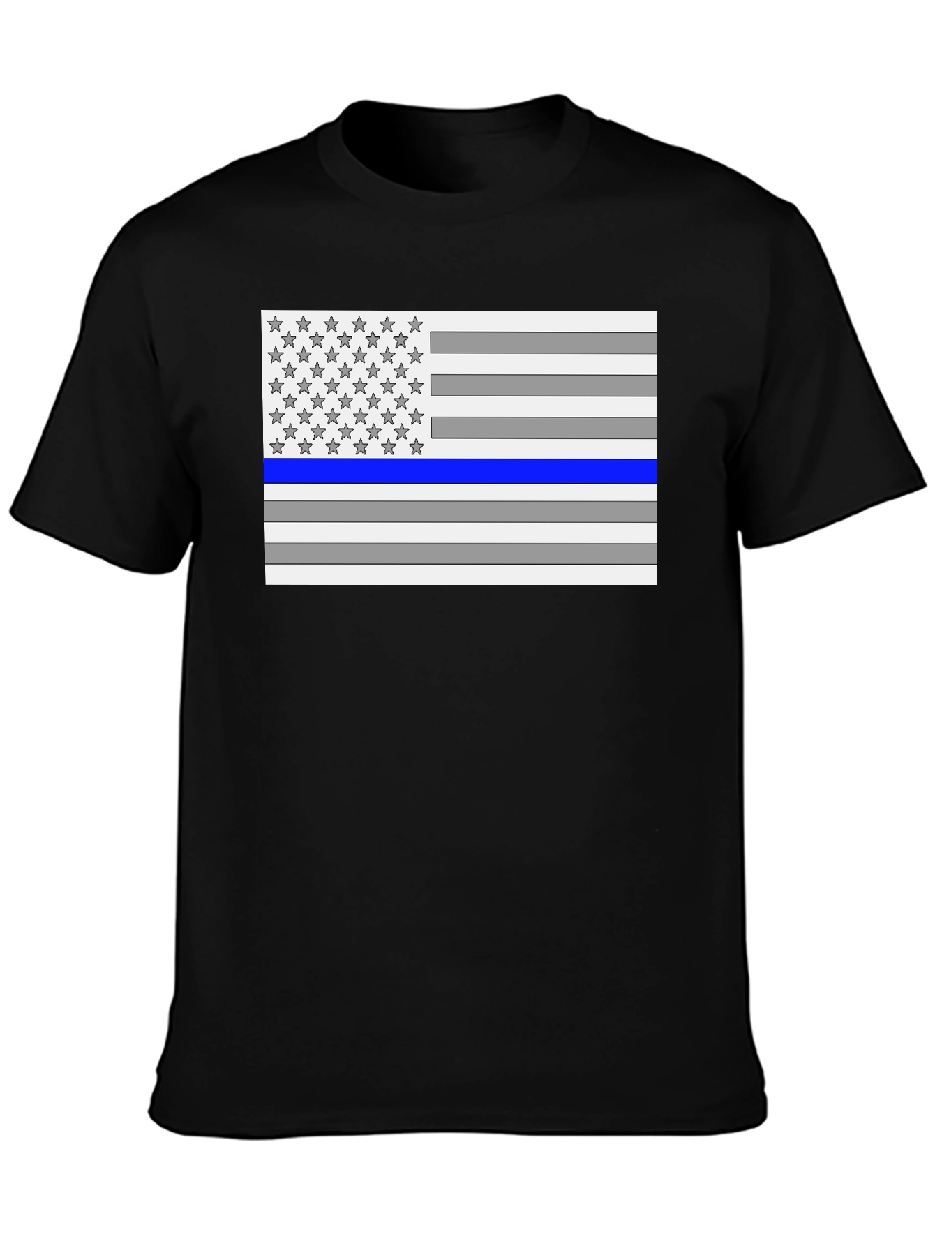 Thin Blue Line Flag Graphic T-Shirt