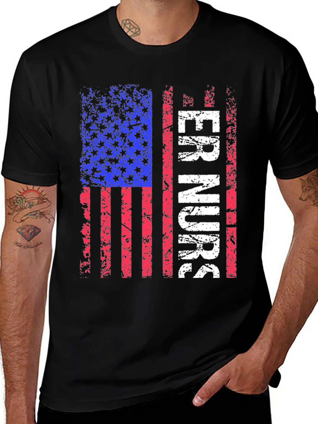 ER Nurse American Flag T-Shirt