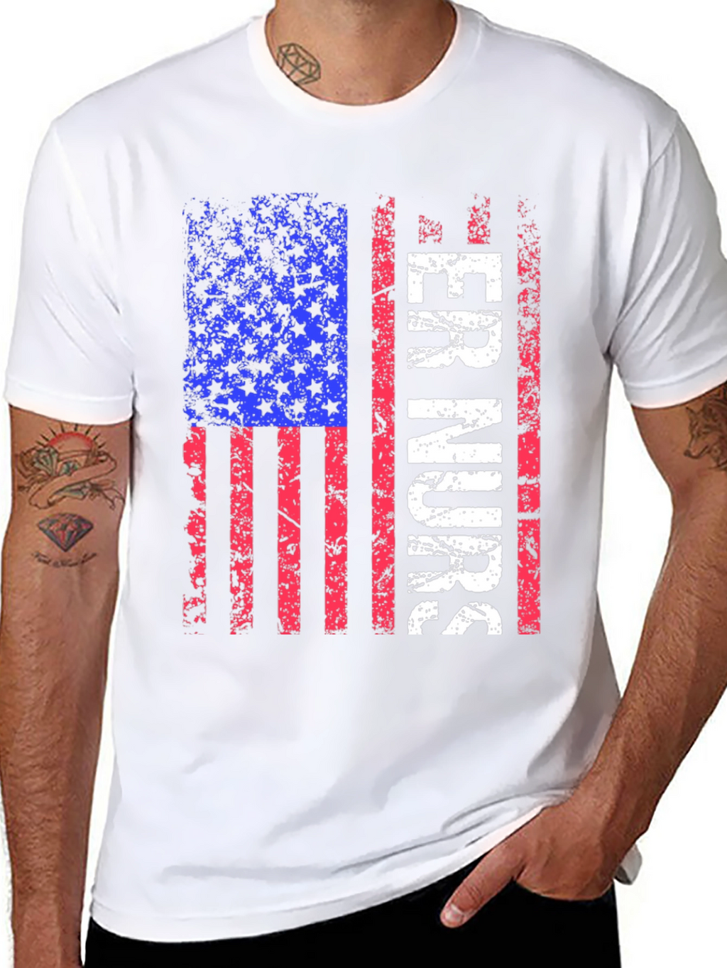 ER Nurse American Flag T-Shirt