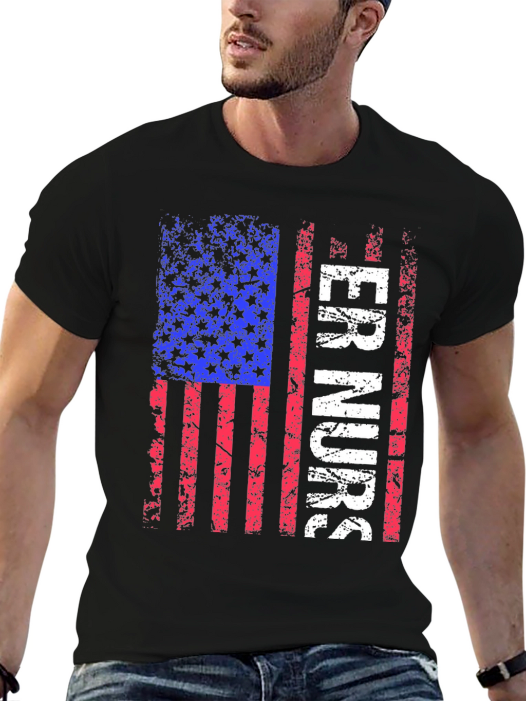 ER Nurse American Flag T-Shirt