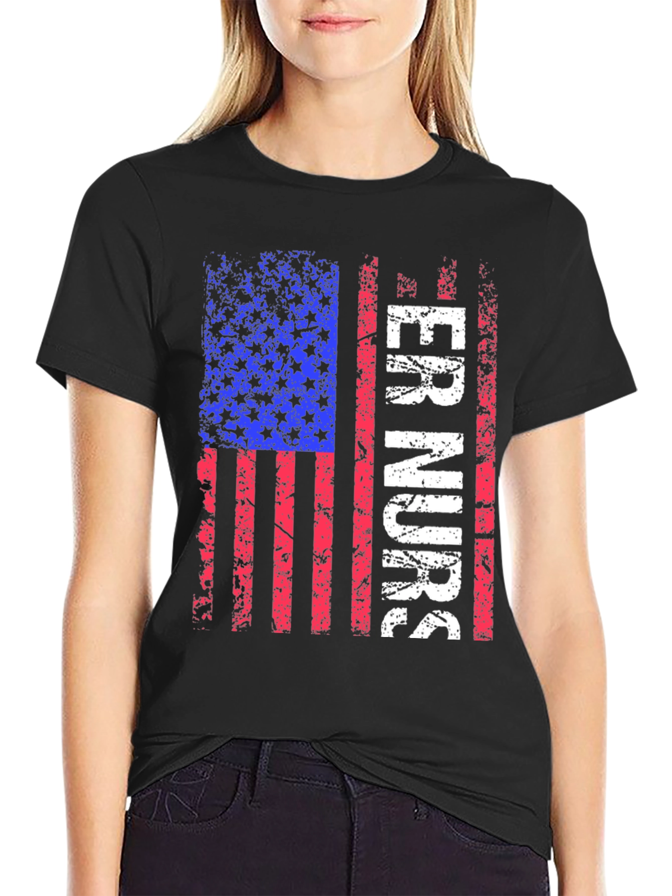 ER Nurse American Flag T-Shirt