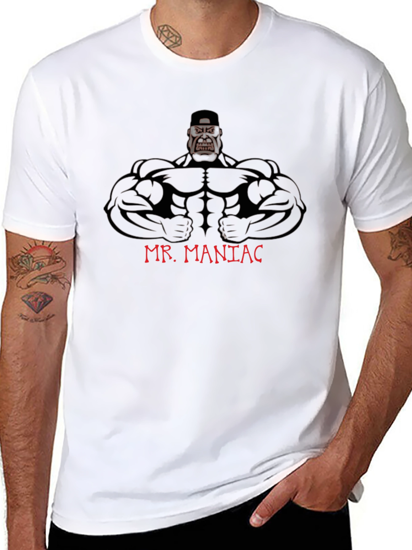 Mr. Maniac Graphic Tee - Black Cotton T-Shirt