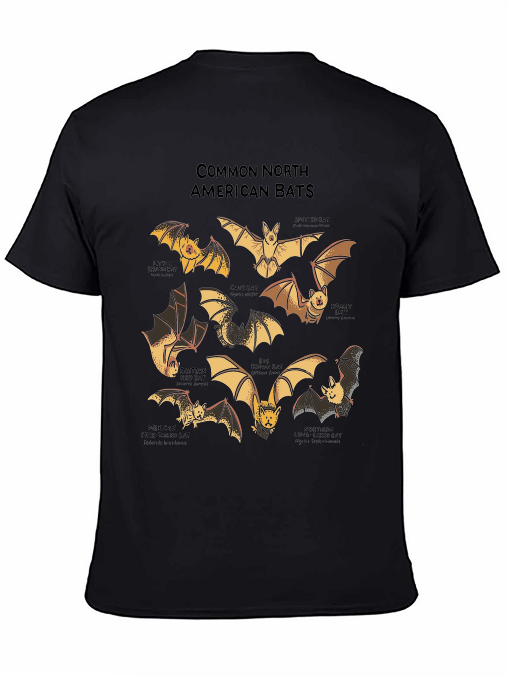 North American Bats Graphic Print T-Shirt