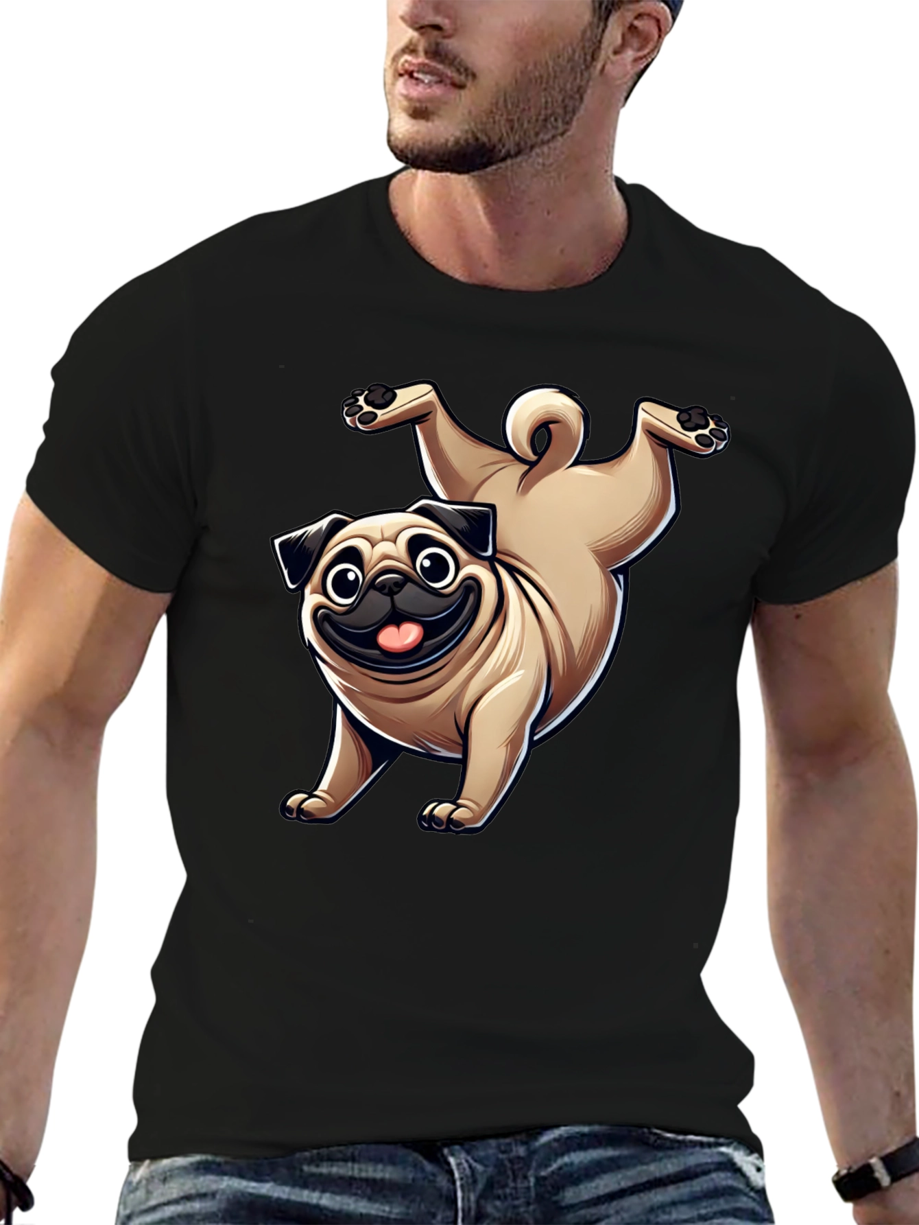 Funny Pug Dog Graphic T-Shirt