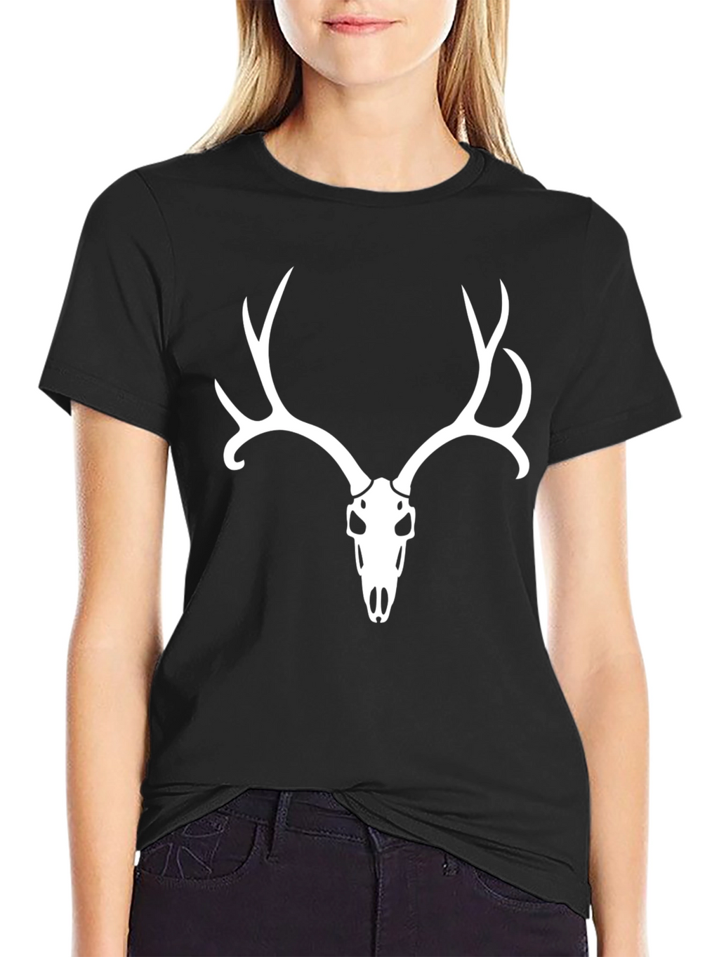 Deer Skull Graphic Tee - Mens Black T-Shirt