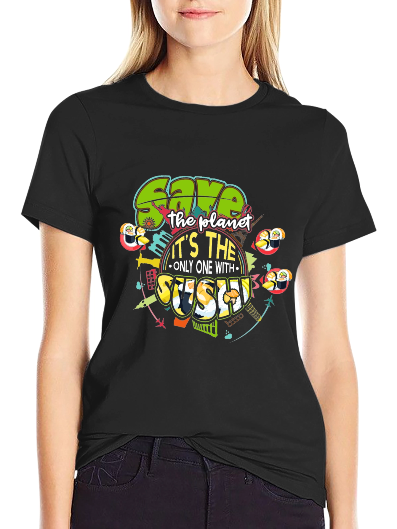 Save the Planet with Sushi Graphic Tee