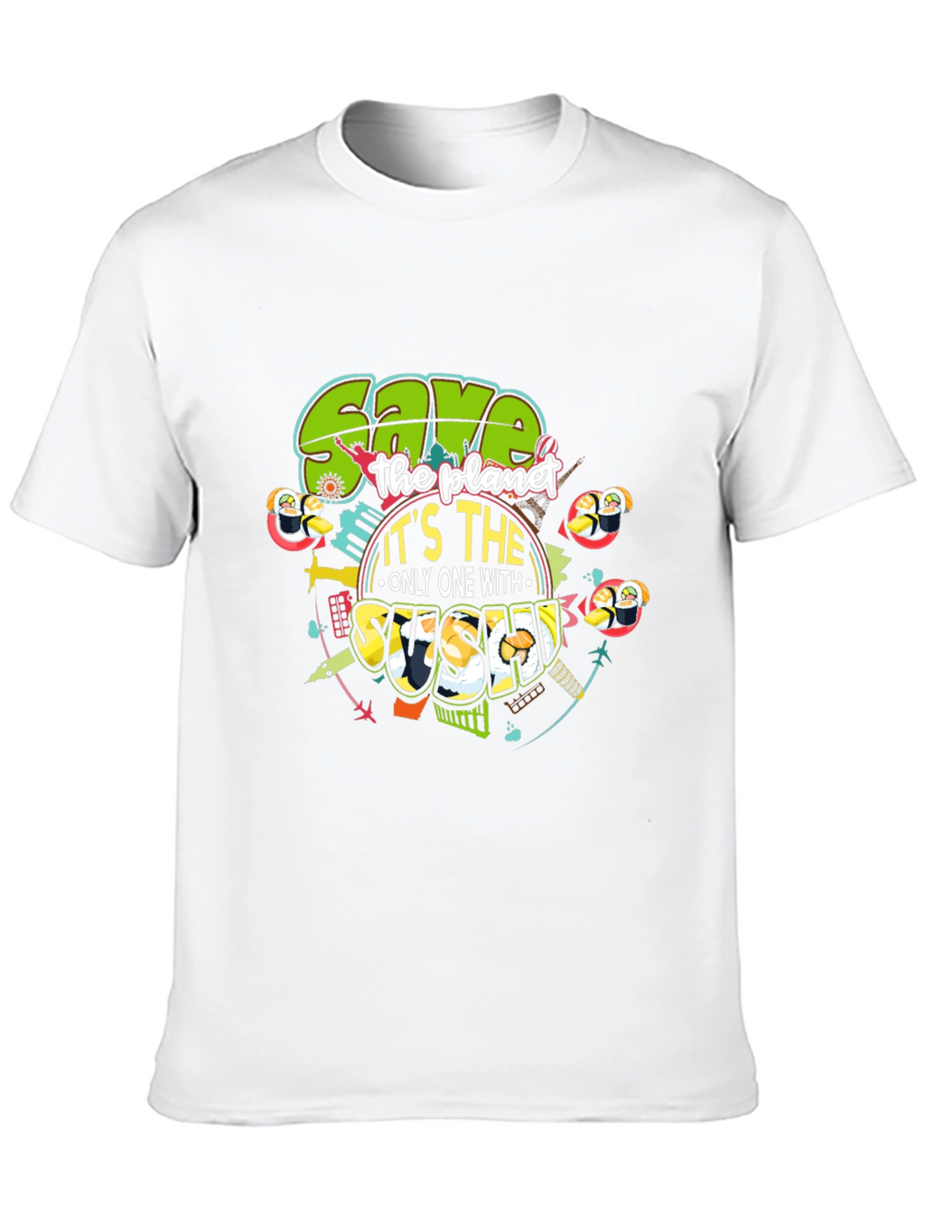 Save the Planet with Sushi Graphic Tee
