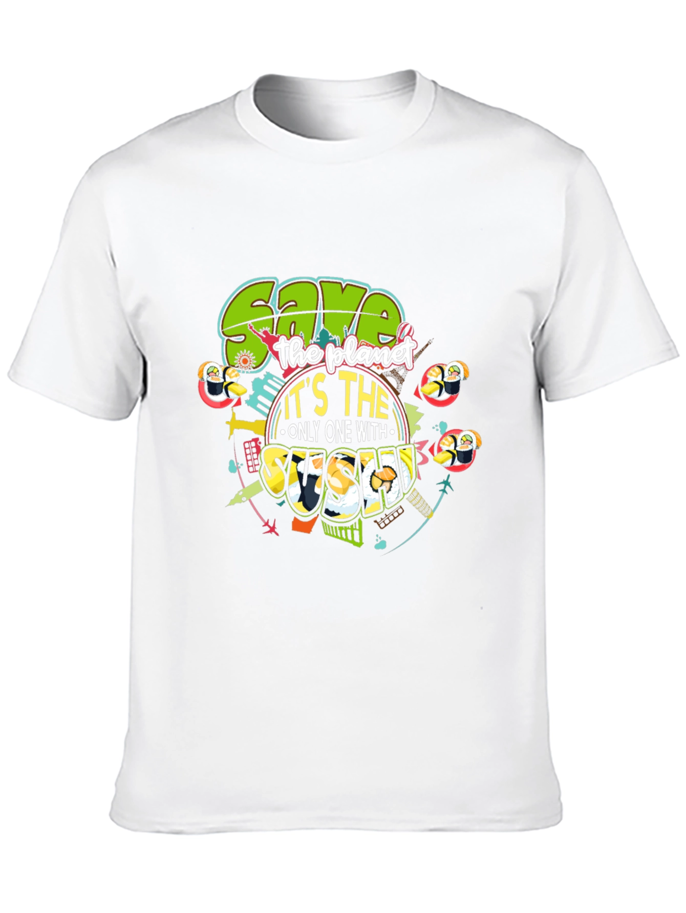 Save the Planet with Sushi Graphic Tee