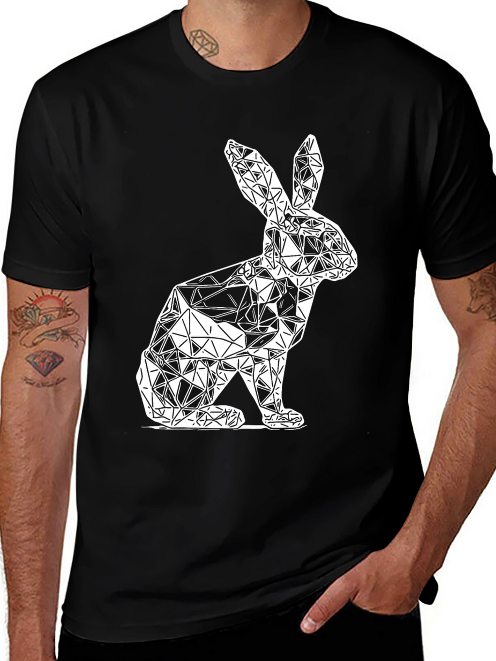 Geometric Rabbit Graphic T-Shirt