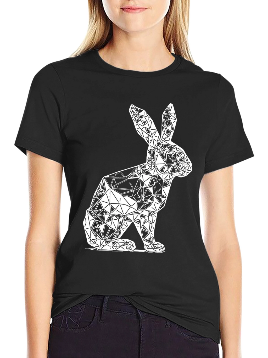 Geometric Rabbit Graphic T-Shirt