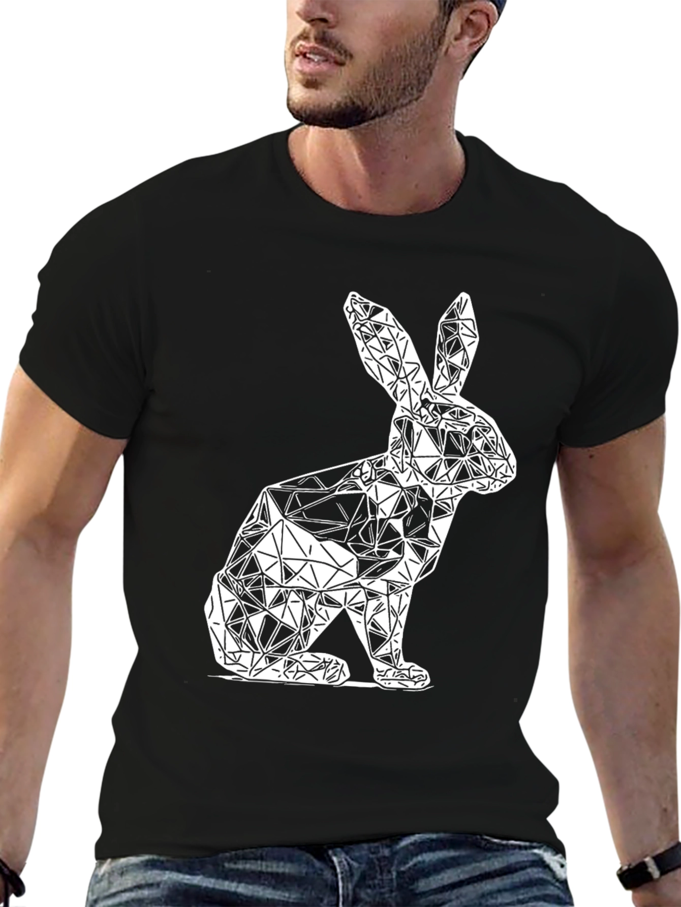 Geometric Rabbit Graphic T-Shirt