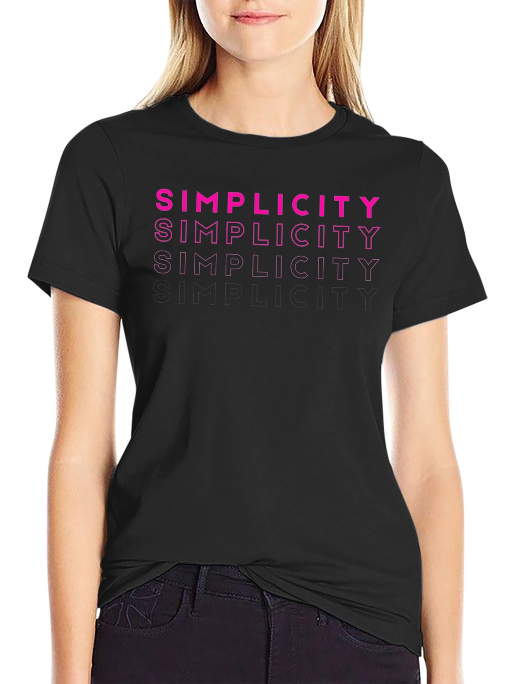 Simplicity Stacked Design Graphic T-Shirt