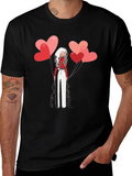 Heart Balloon Girl Graphic Tee - Stylish Unisex T-Shirt