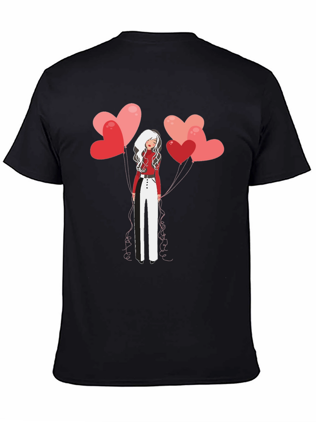 Heart Balloon Girl Graphic Tee - Stylish Unisex T-Shirt