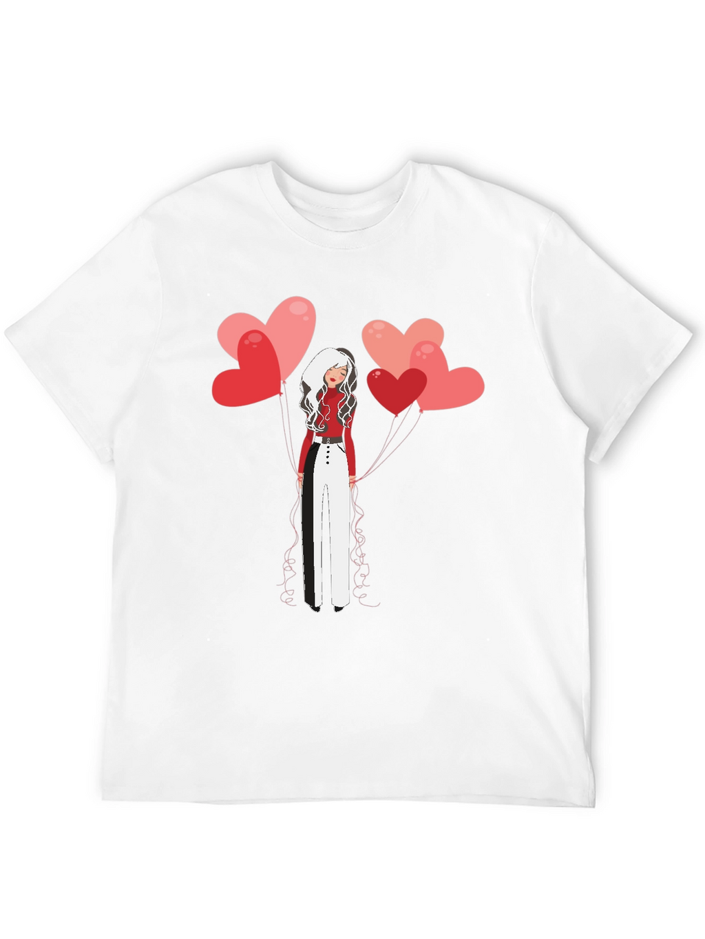 Heart Balloon Girl Graphic Tee - Stylish Unisex T-Shirt