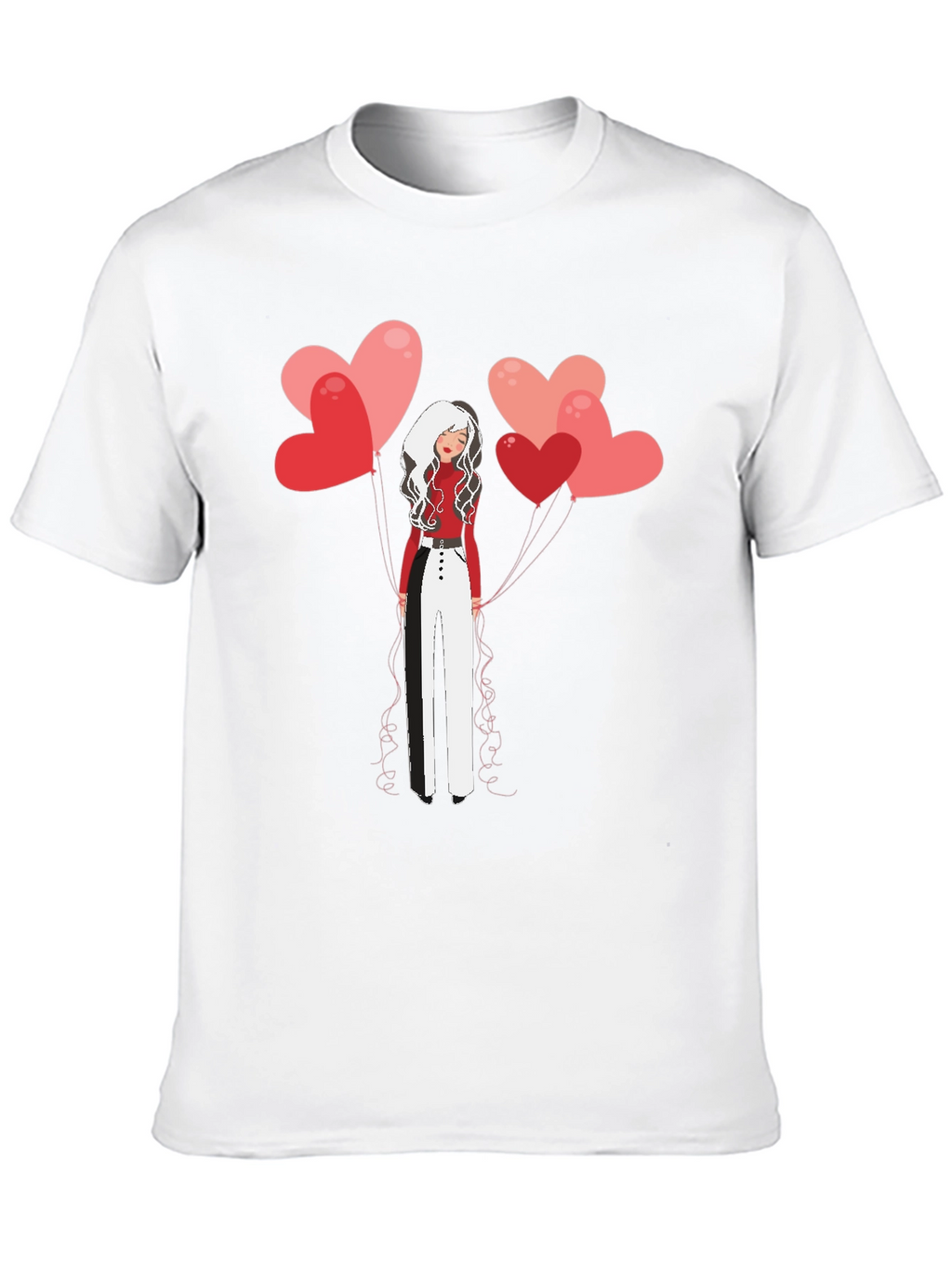 Heart Balloon Girl Graphic Tee - Stylish Unisex T-Shirt