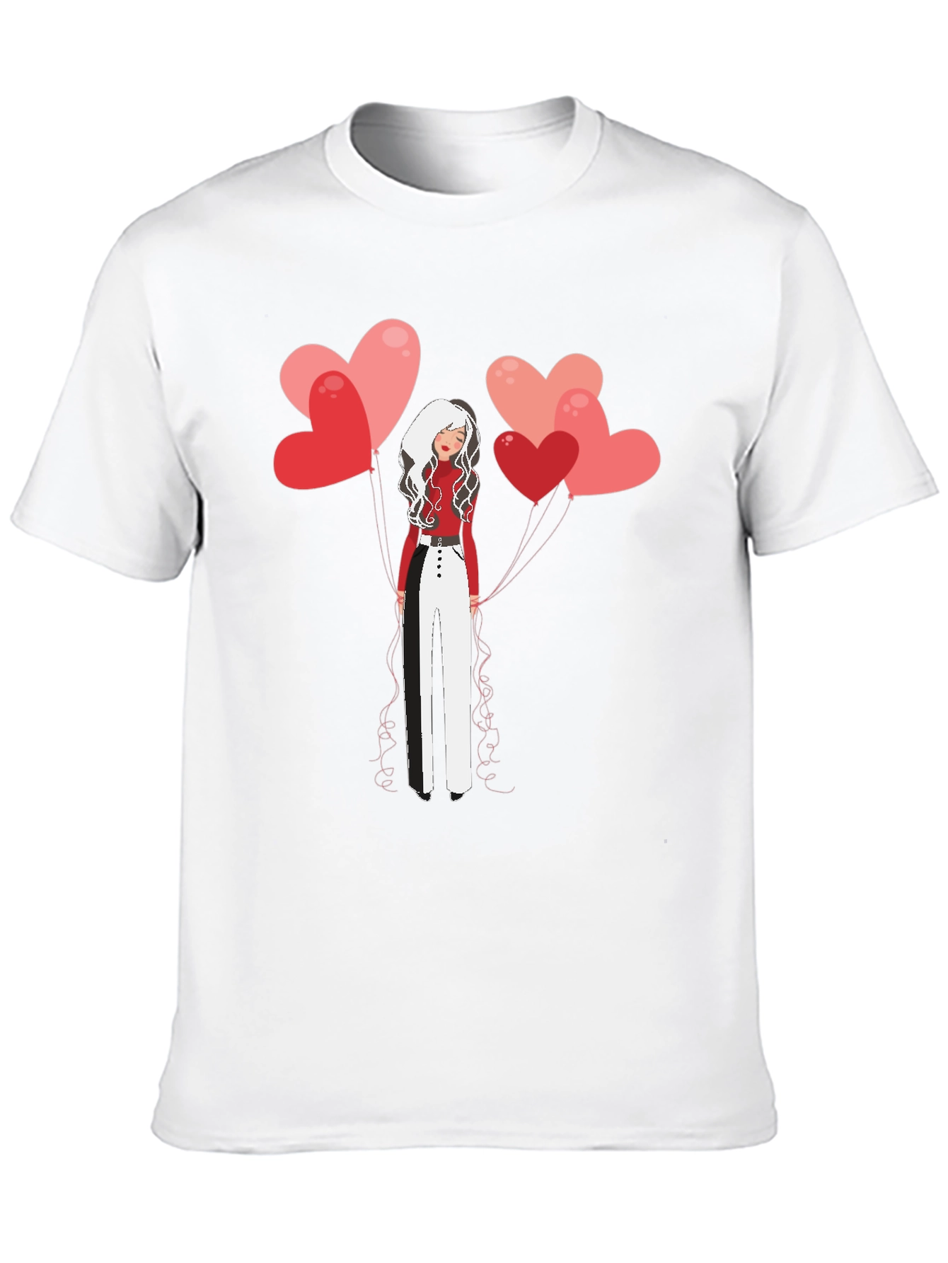 Heart Balloon Girl Graphic Tee - Stylish Unisex T-Shirt