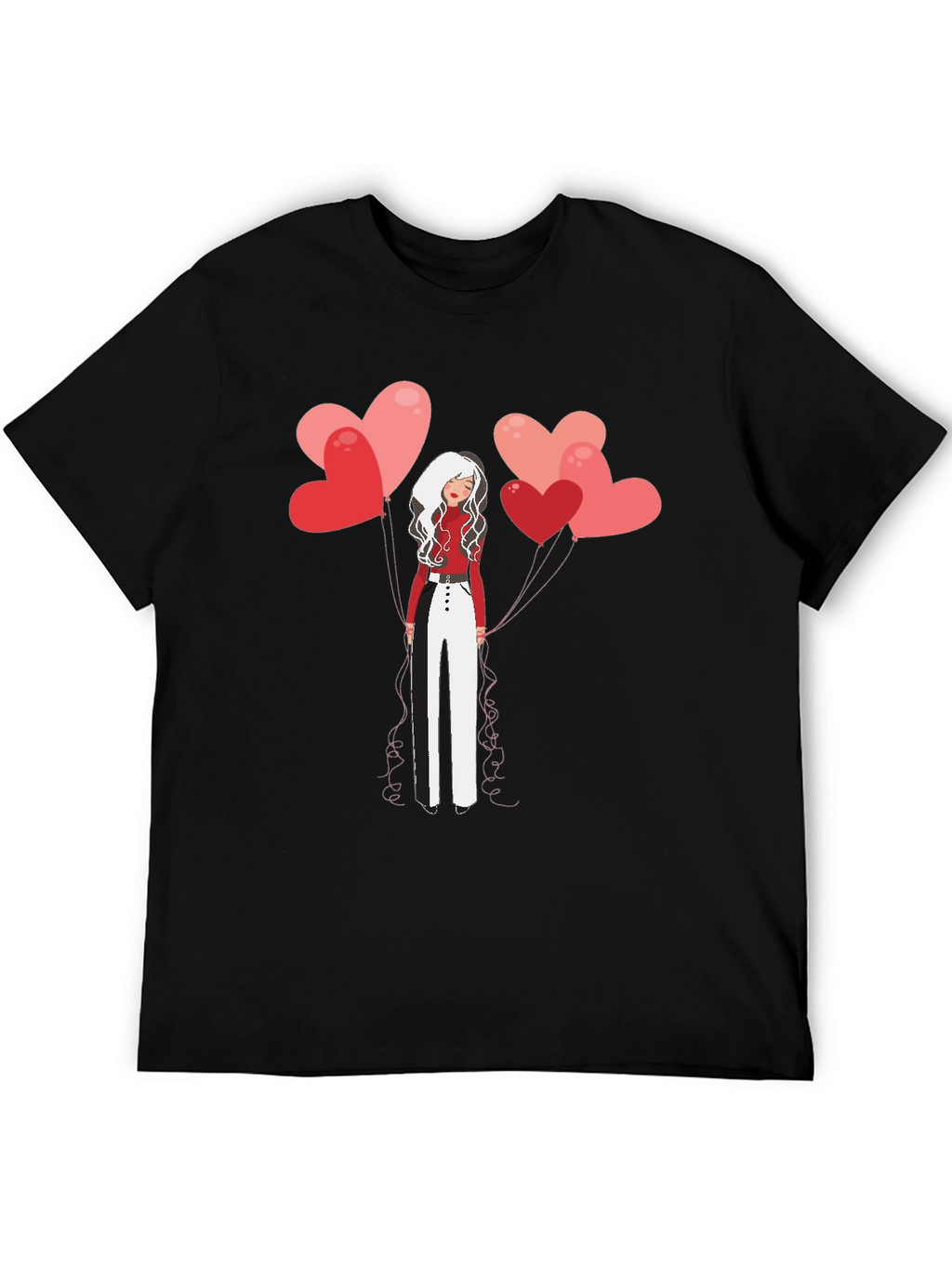 Heart Balloon Girl Graphic Tee - Stylish Unisex T-Shirt