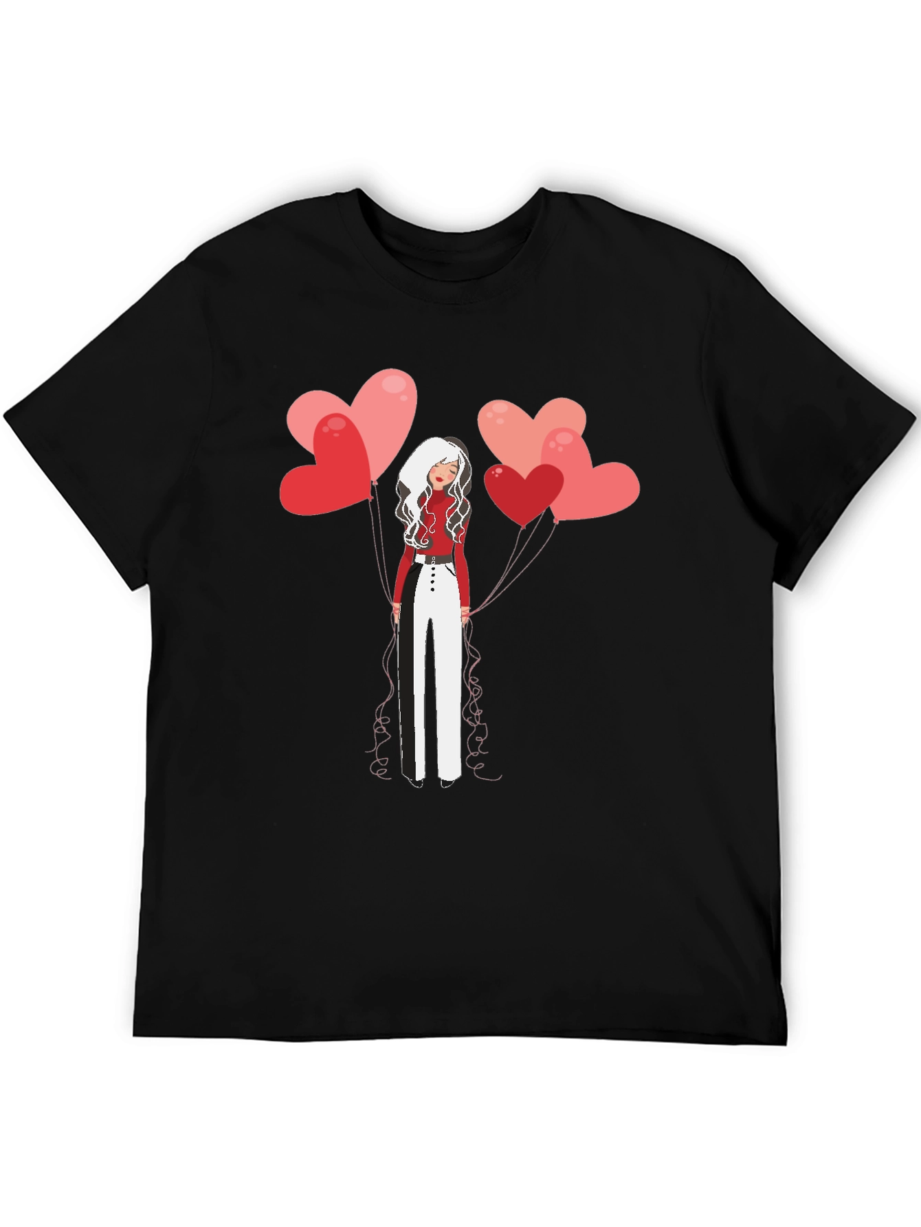 Heart Balloon Girl Graphic Tee - Stylish Unisex T-Shirt