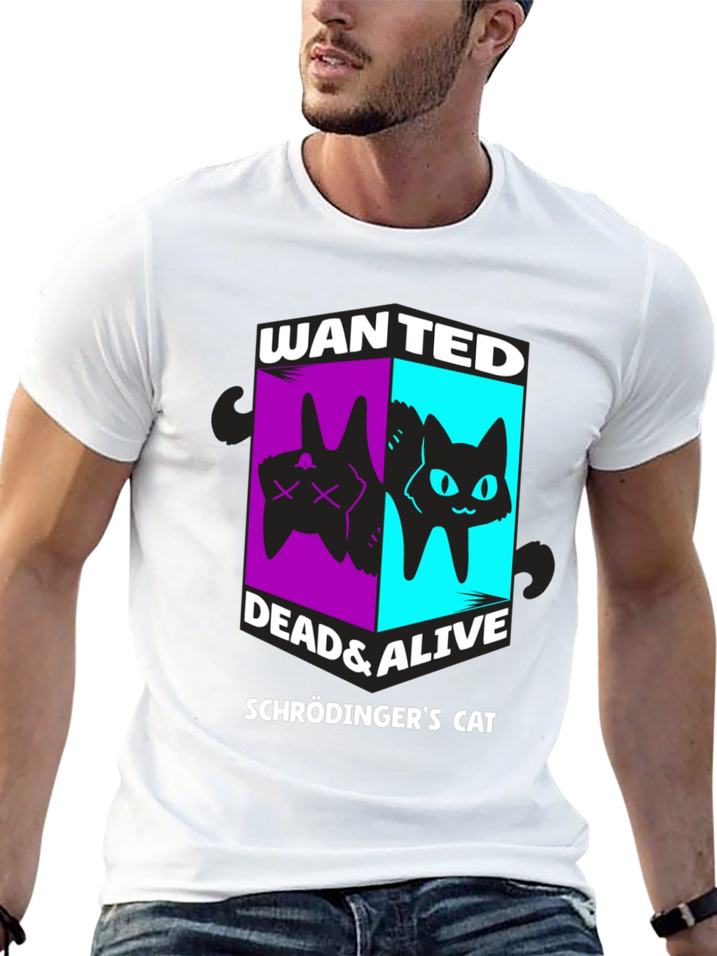 Schrödingers Cat Wanted Dead & Alive Graphic T-Shirt