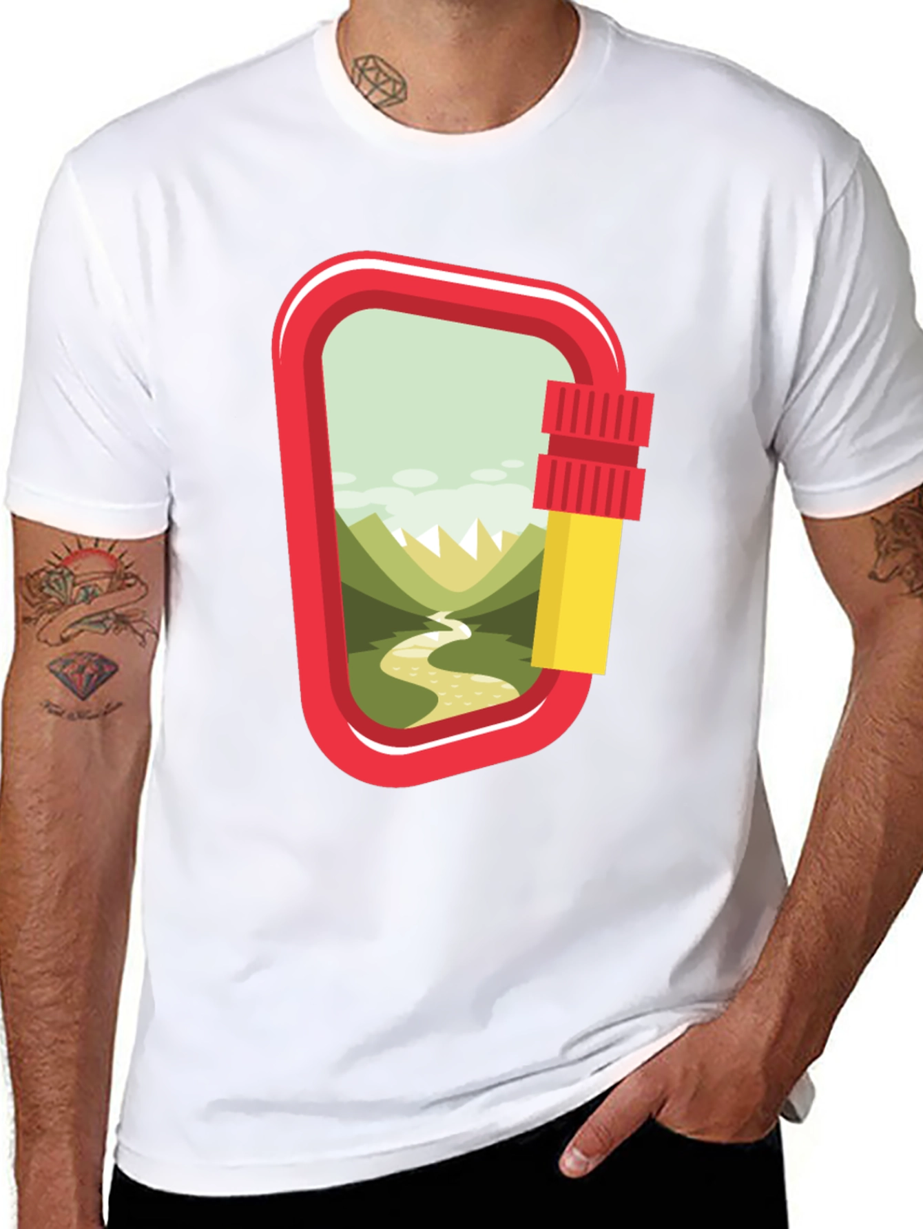 Carabiner Landscape Graphic T-Shirt - Adventure Ready