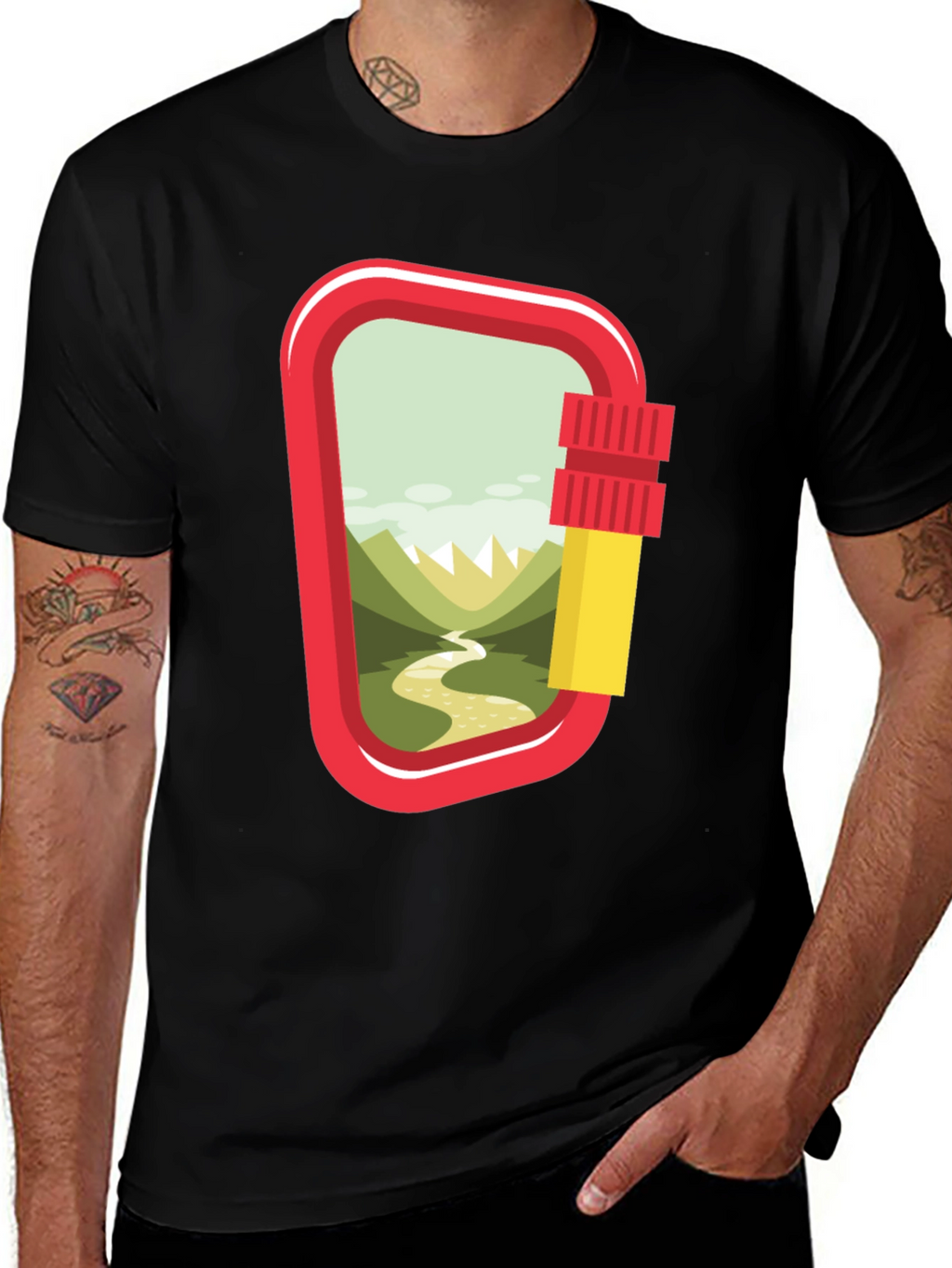 Carabiner Landscape Graphic T-Shirt - Adventure Ready