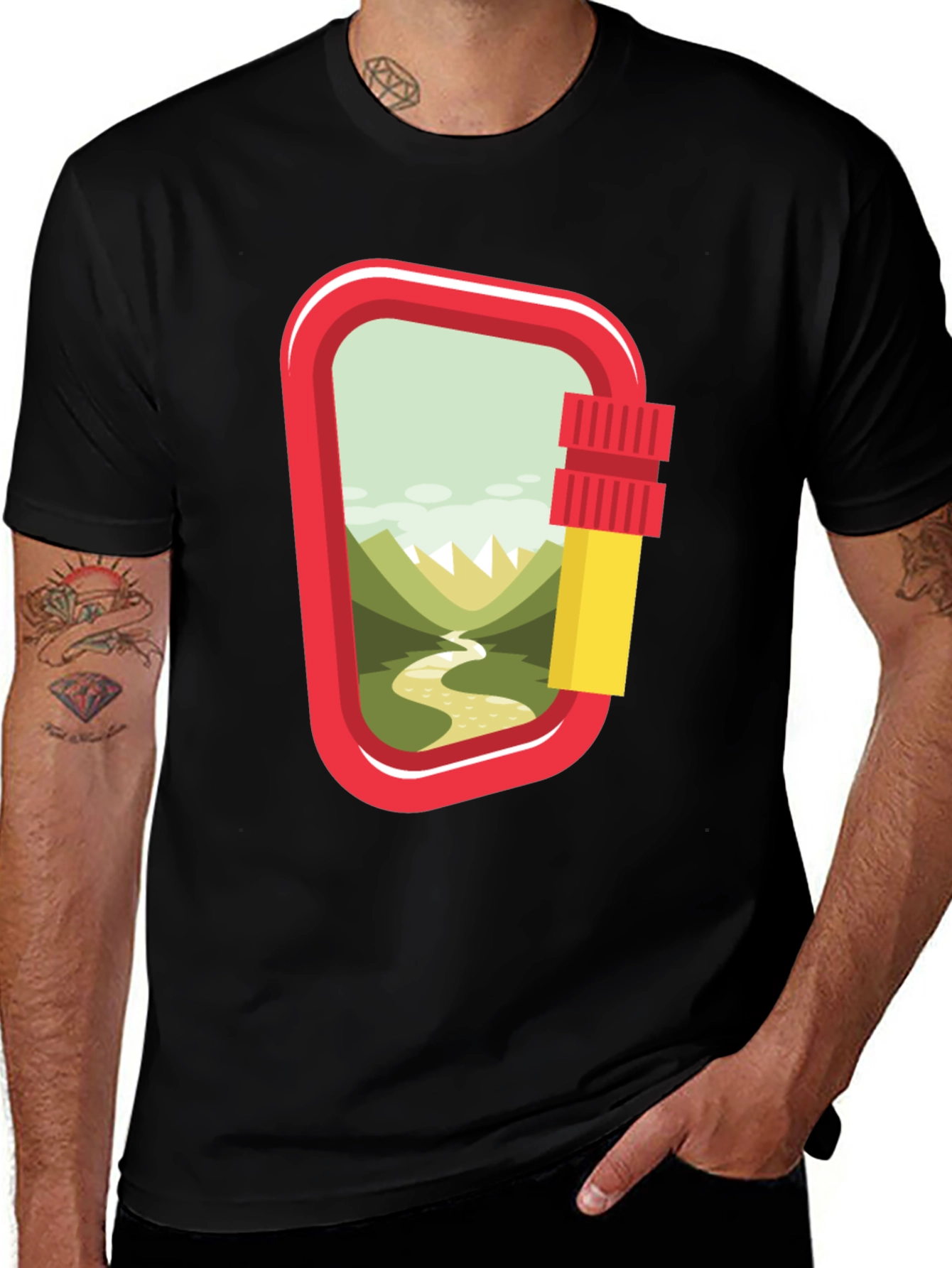 Carabiner Landscape Graphic T-Shirt - Adventure Ready