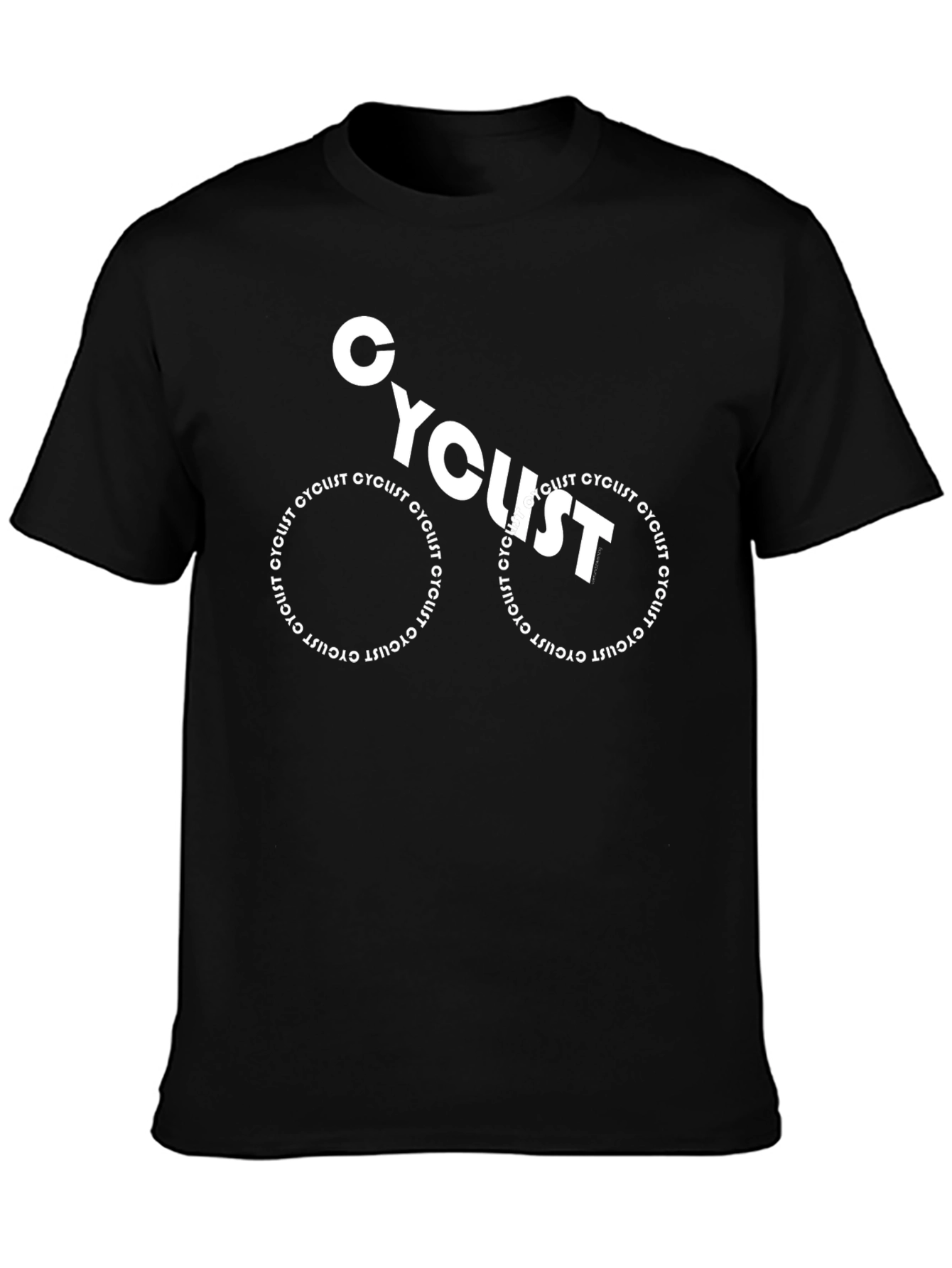 Cyclist Graphic Tee - Black Cotton Bicycle Shirt