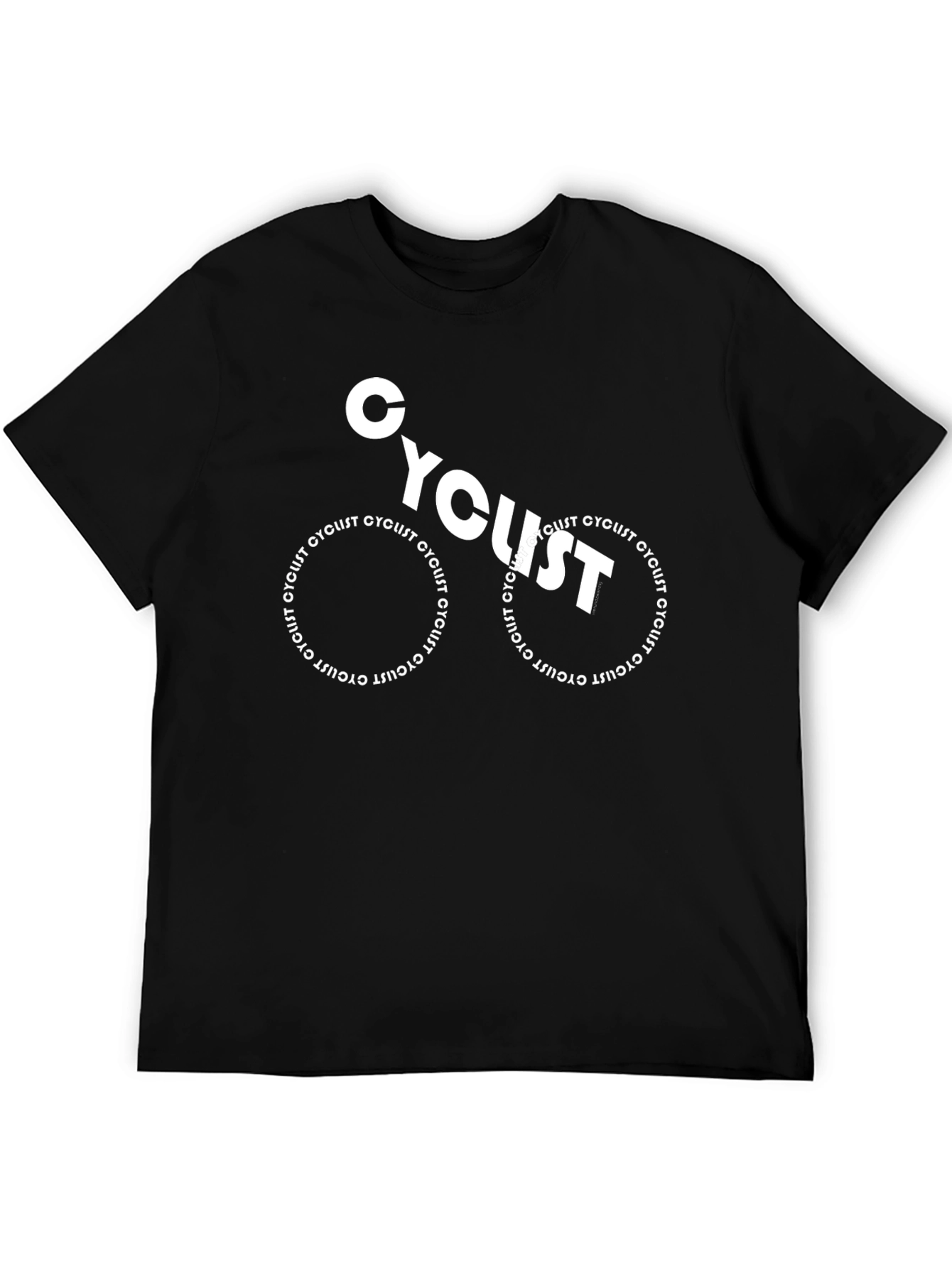Cyclist Graphic Tee - Black Cotton Bicycle Shirt