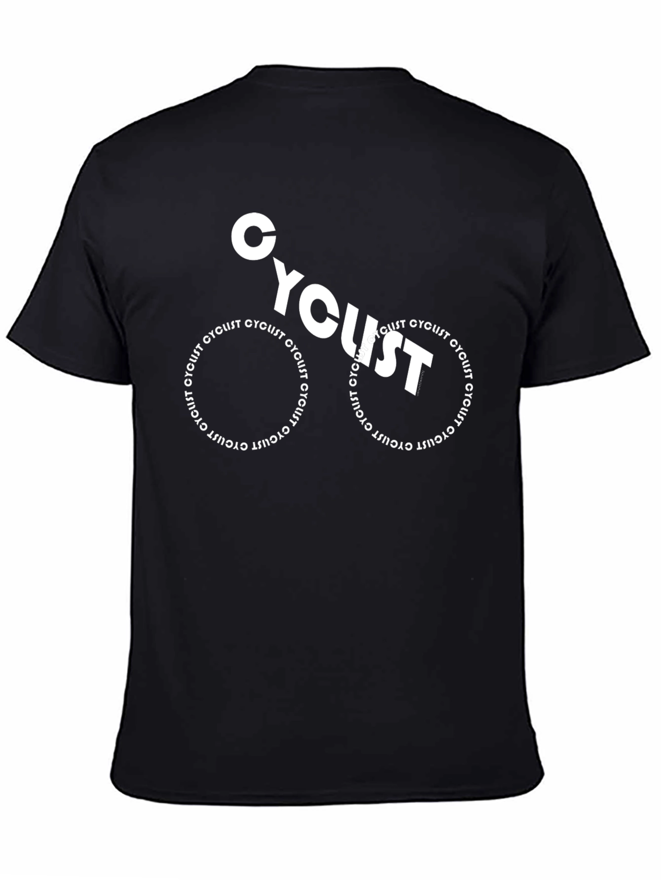 Cyclist Graphic Tee - Black Cotton Bicycle Shirt