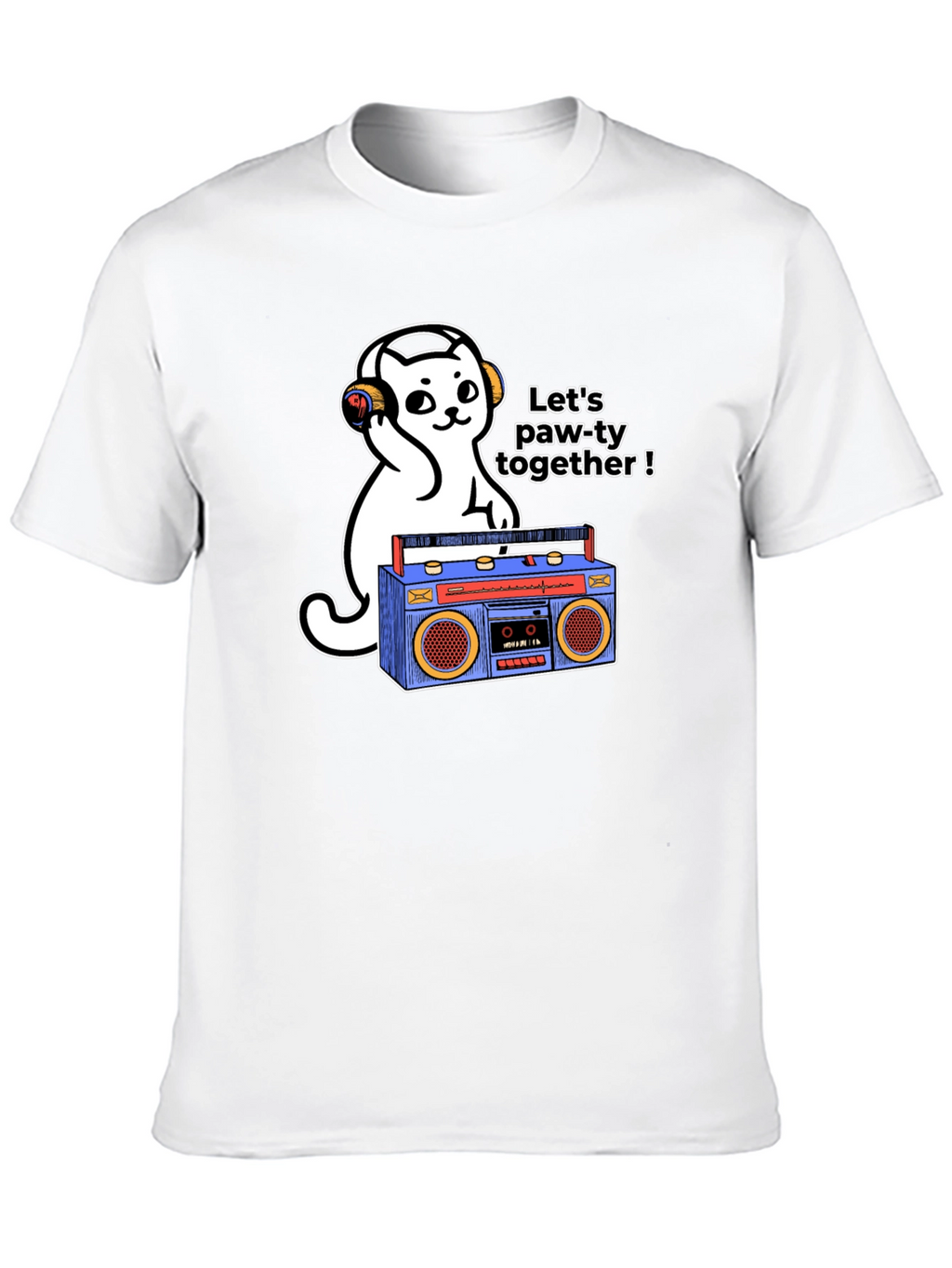 Lets Paw-ty Together Cat Graphic T-Shirt