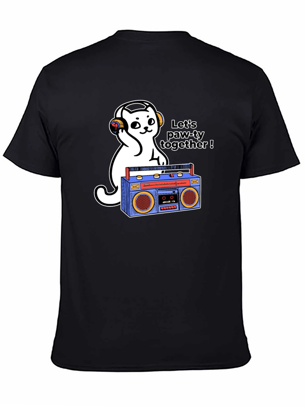 Lets Paw-ty Together Cat Graphic T-Shirt